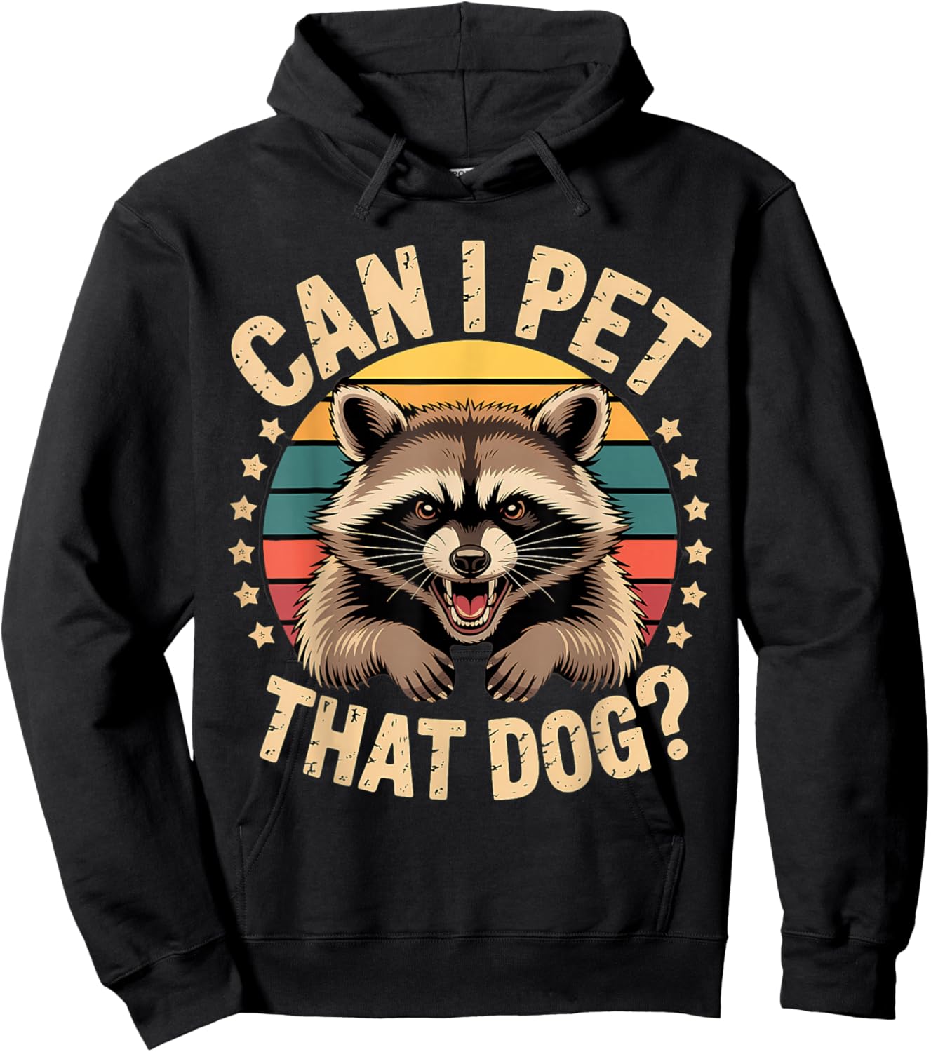Can I Pet that Dog Raccoon Trash Panda Funny Animal Meme Hoodie - Hoodie | Black