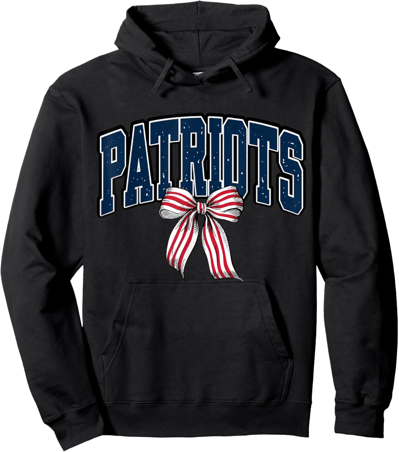 Vintage Patriot Bow School Spirit Men Women Kids Hoodie - Hoodie | Black