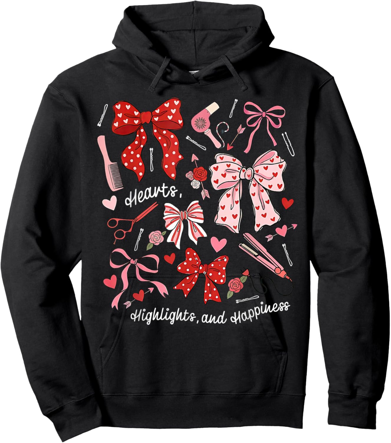 Coquette Bow Hairdresser Valentine Day Hairstylist Salon Spa Hoodie - Hoodie | Black