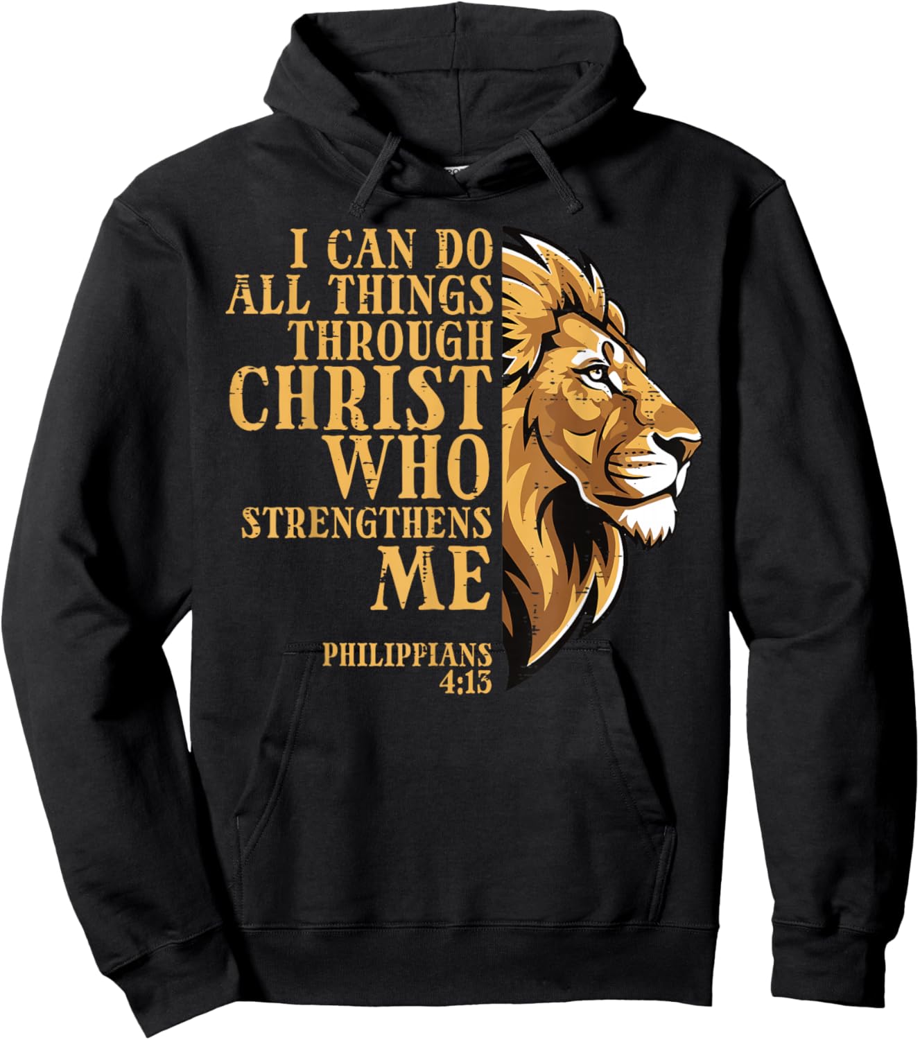 I Can Do All Things Lion Christian God Jesus Men Women Kids Hoodie - Hoodie | Black