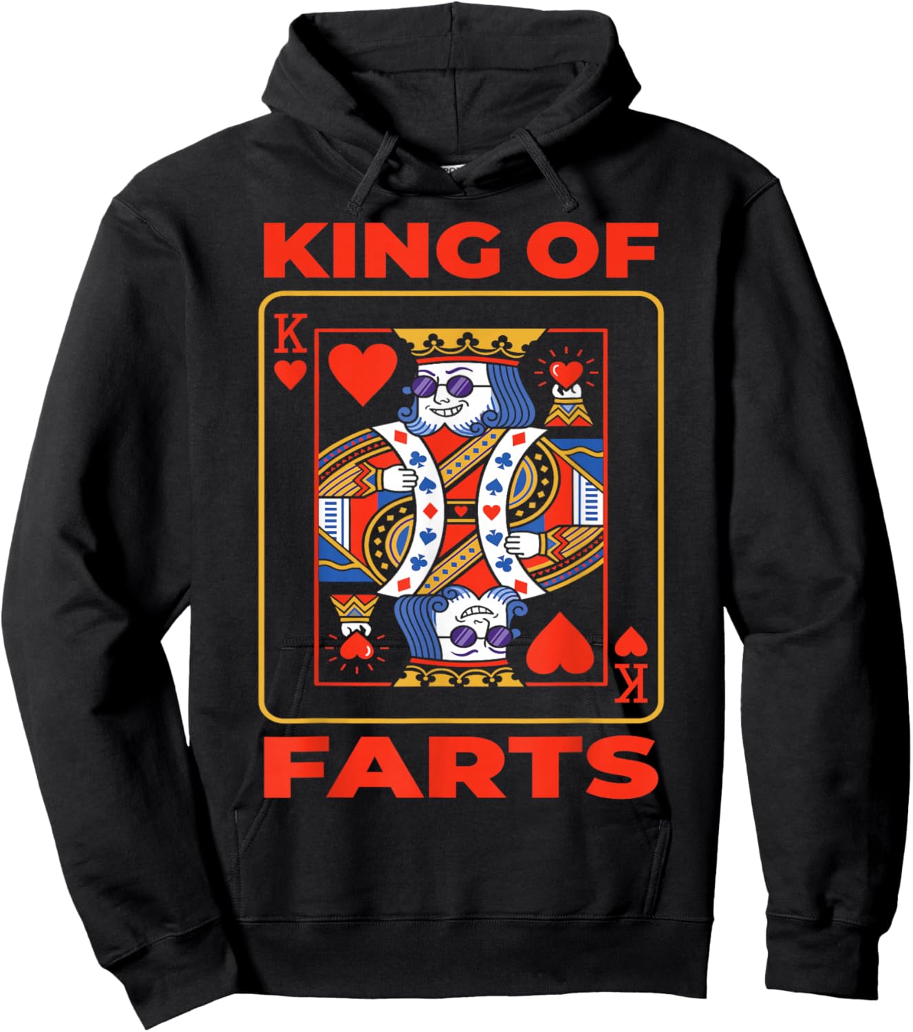 King of Farts, Funny Poker, Adult Humor Hoodie - Hoodie | Black