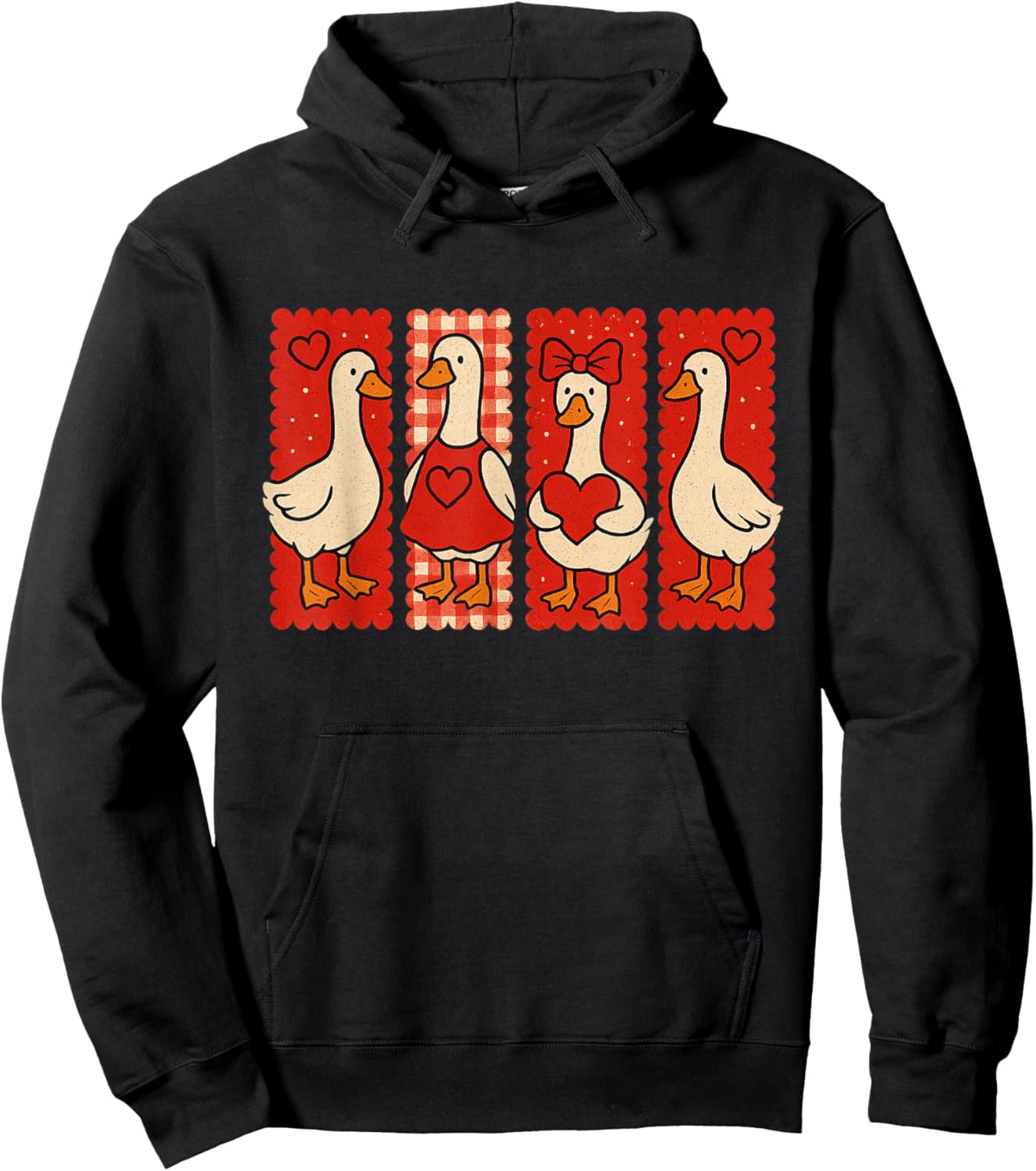Valentine's Day Silly Goose Love Season Just A Lovely Goose Hoodie - Hoodie | Black