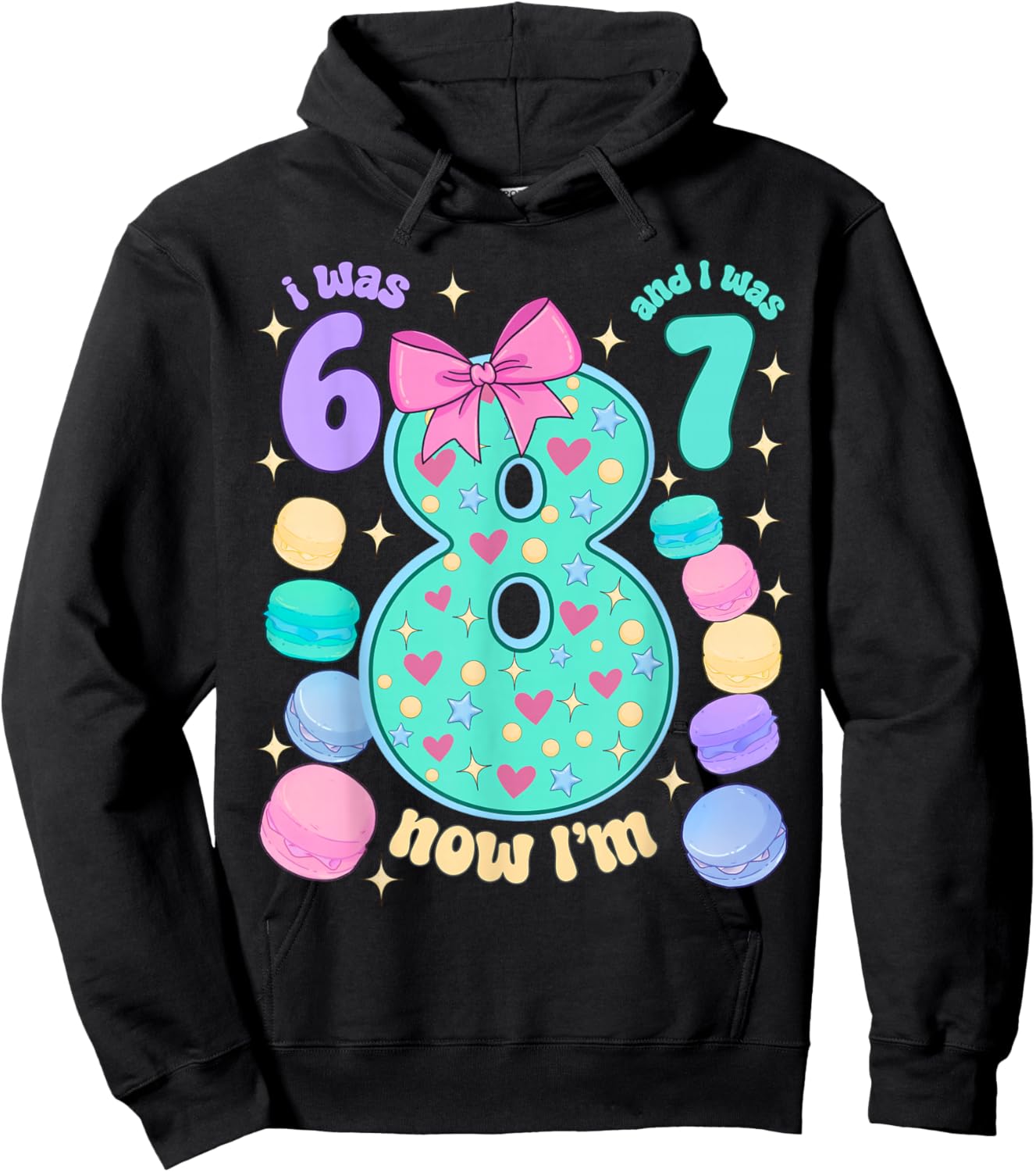 I was 6 I was 7 Now I'm 8th Birthday for Girl Hoodie - Hoodie | Black