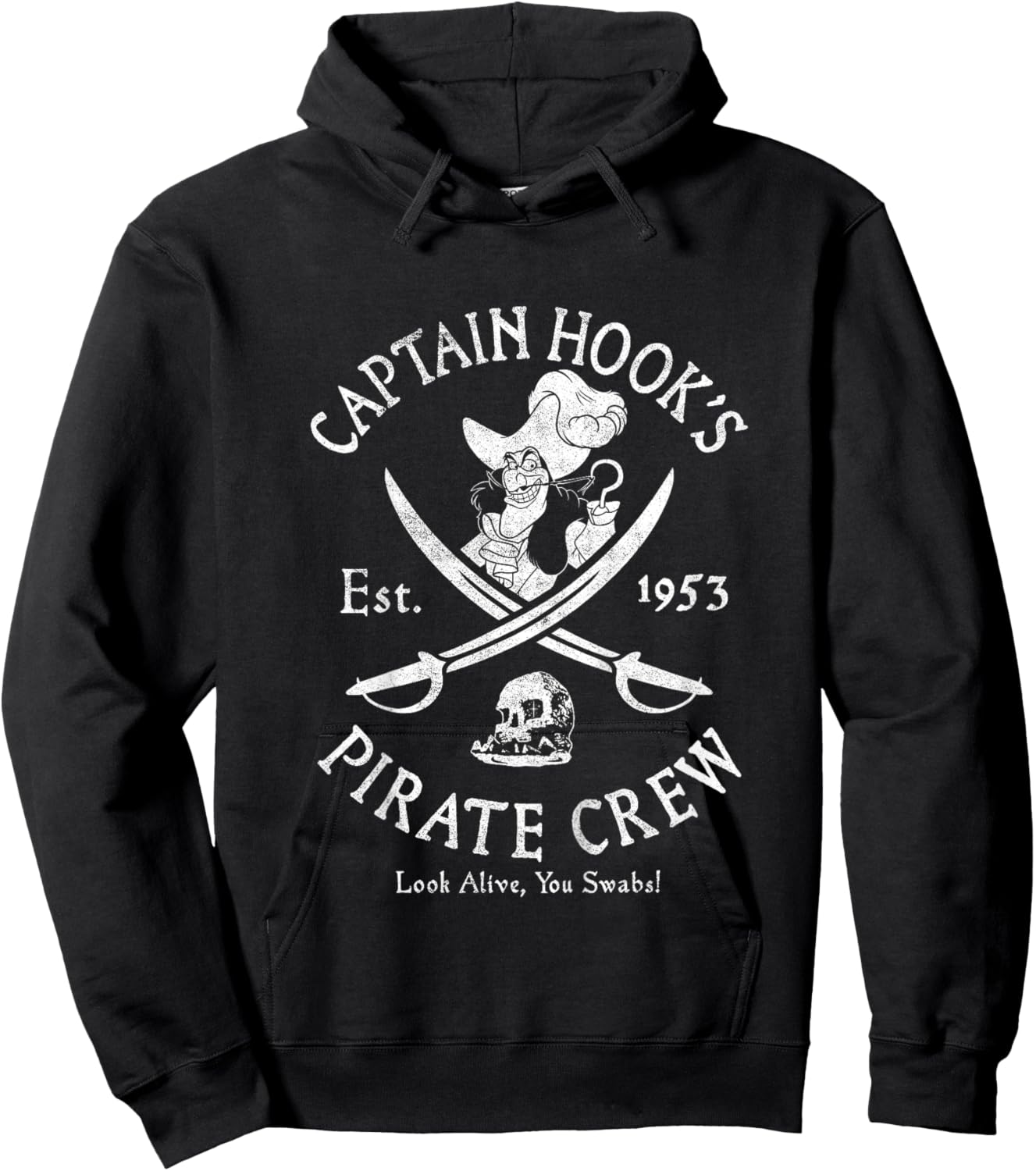 Disney Peter Pan Captain Hook Pirate Crew Est 1953 Logo Hoodie - Hoodie | Black