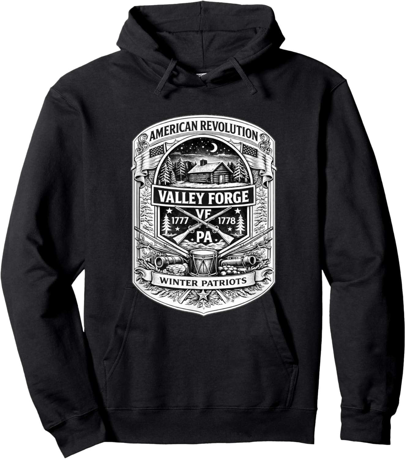Valley Forge Pennsylvania American Revolution USA History Hoodie - Hoodie | Black