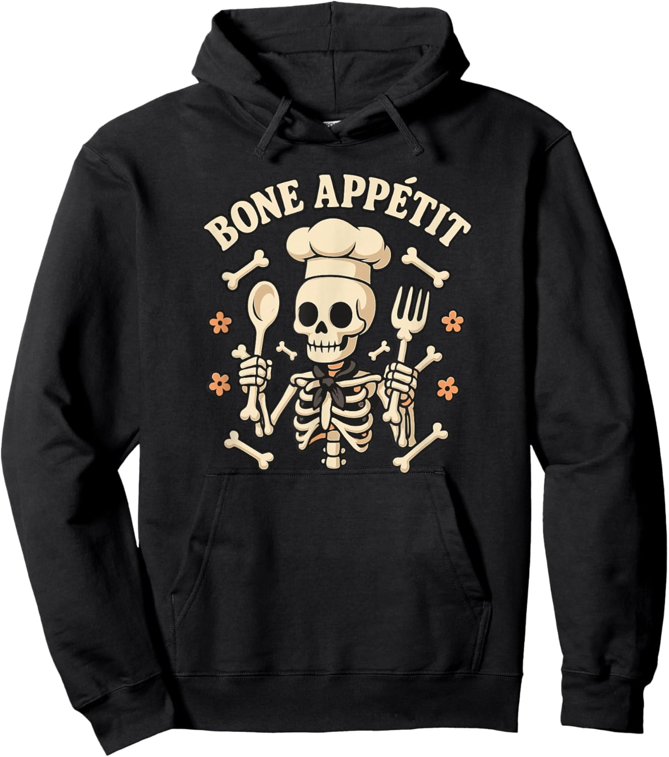 Skeleton Chef Bone Appetit Funny Halloween Cooking Hoodie - Hoodie | Black