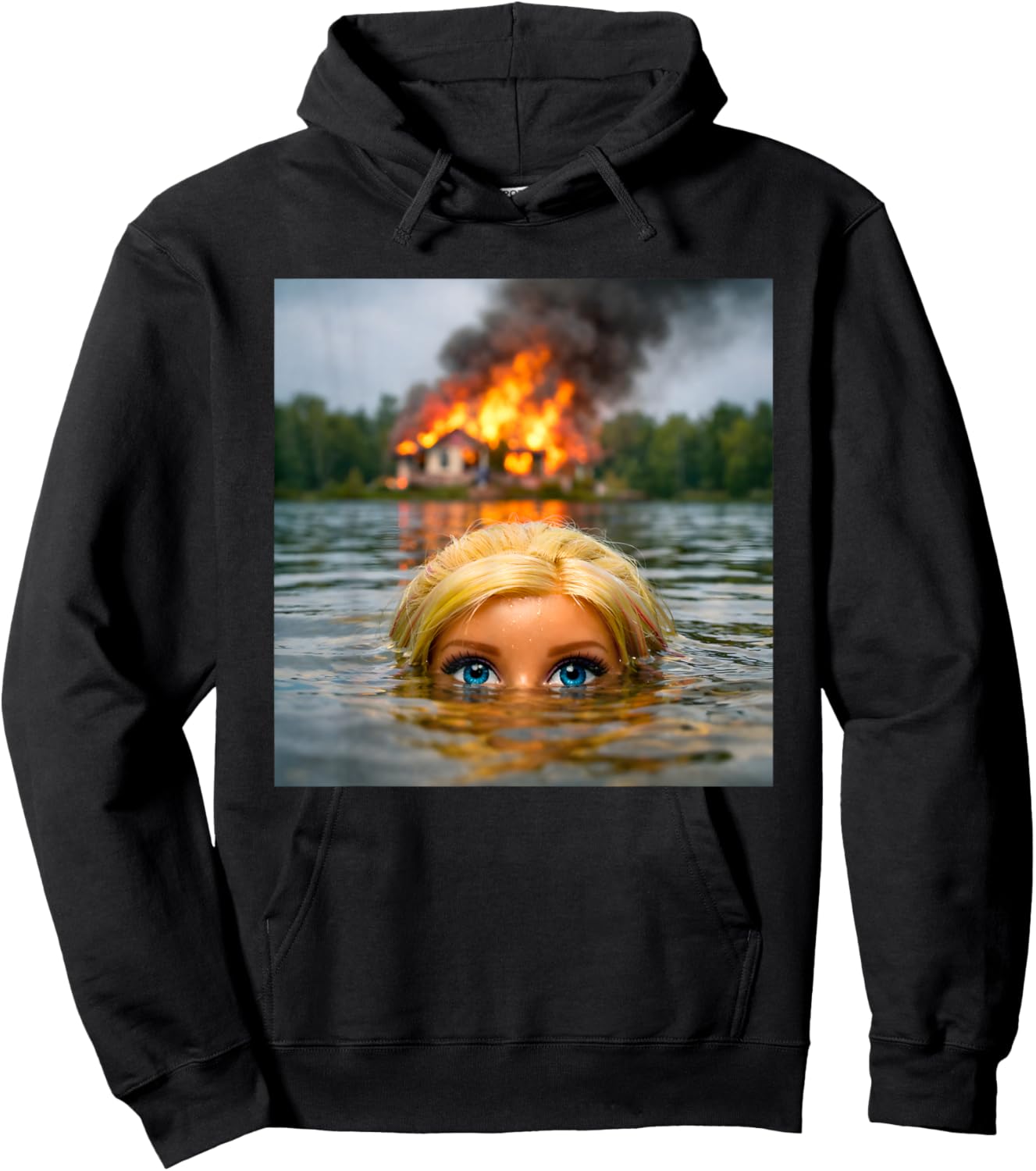 Funny Doll Face Clothes Meme Women Men Vintage Swimming Hoodie - Hoodie | Black