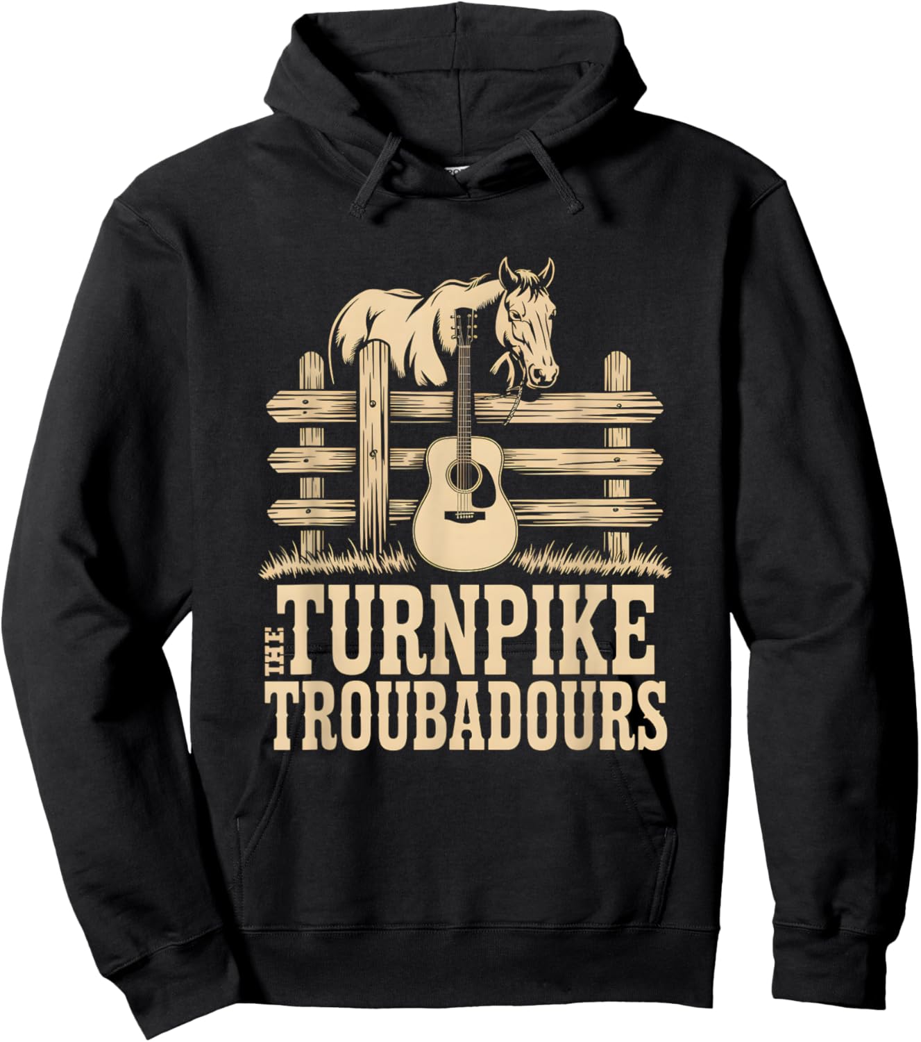 Vintage Turnpike Distressed Country Music Men Women Hoodie - Hoodie | Black