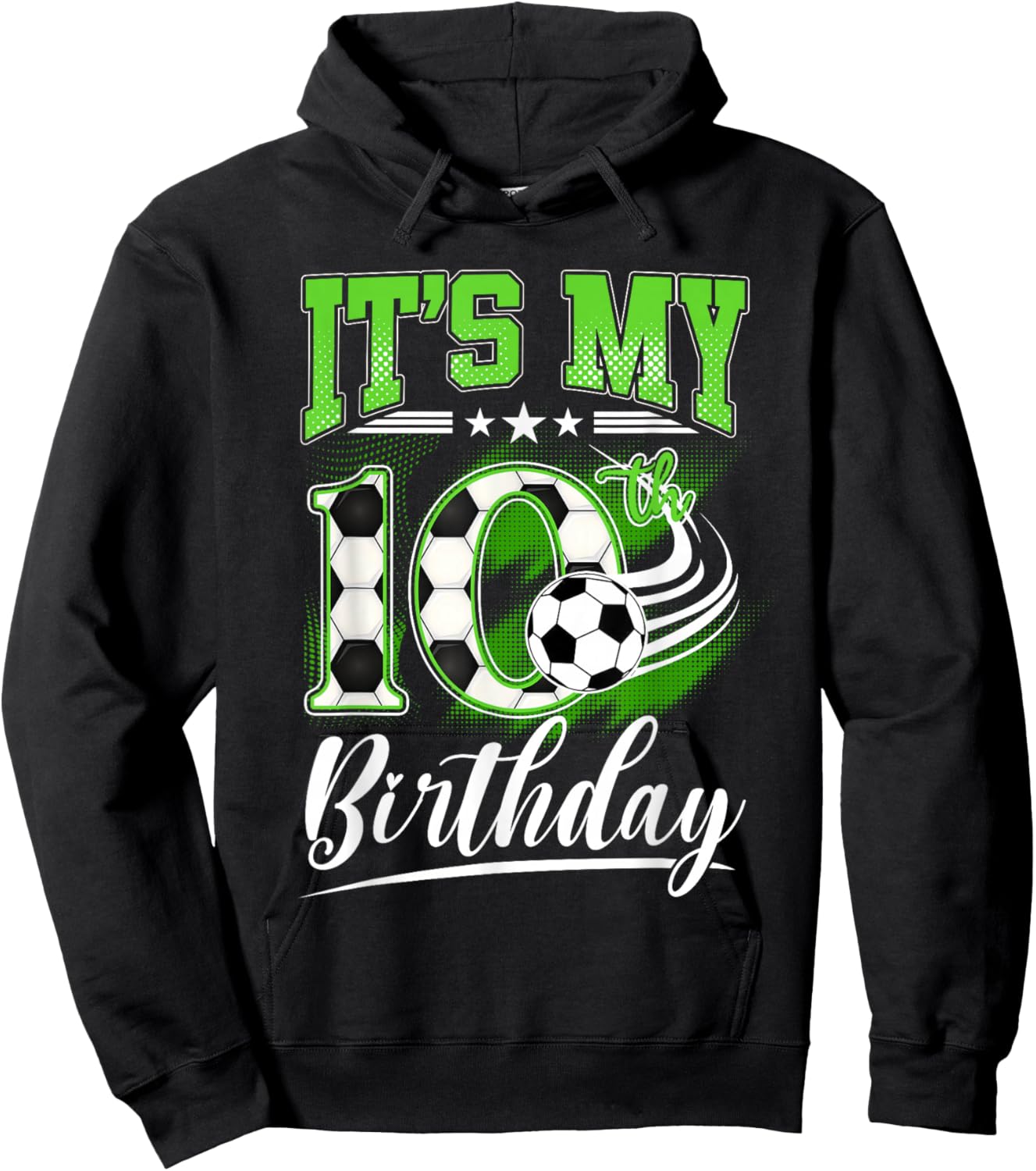 It's My 10th Birthday Boys Football Shirt 10 Years Old Kids Hoodie - Hoodie | Black