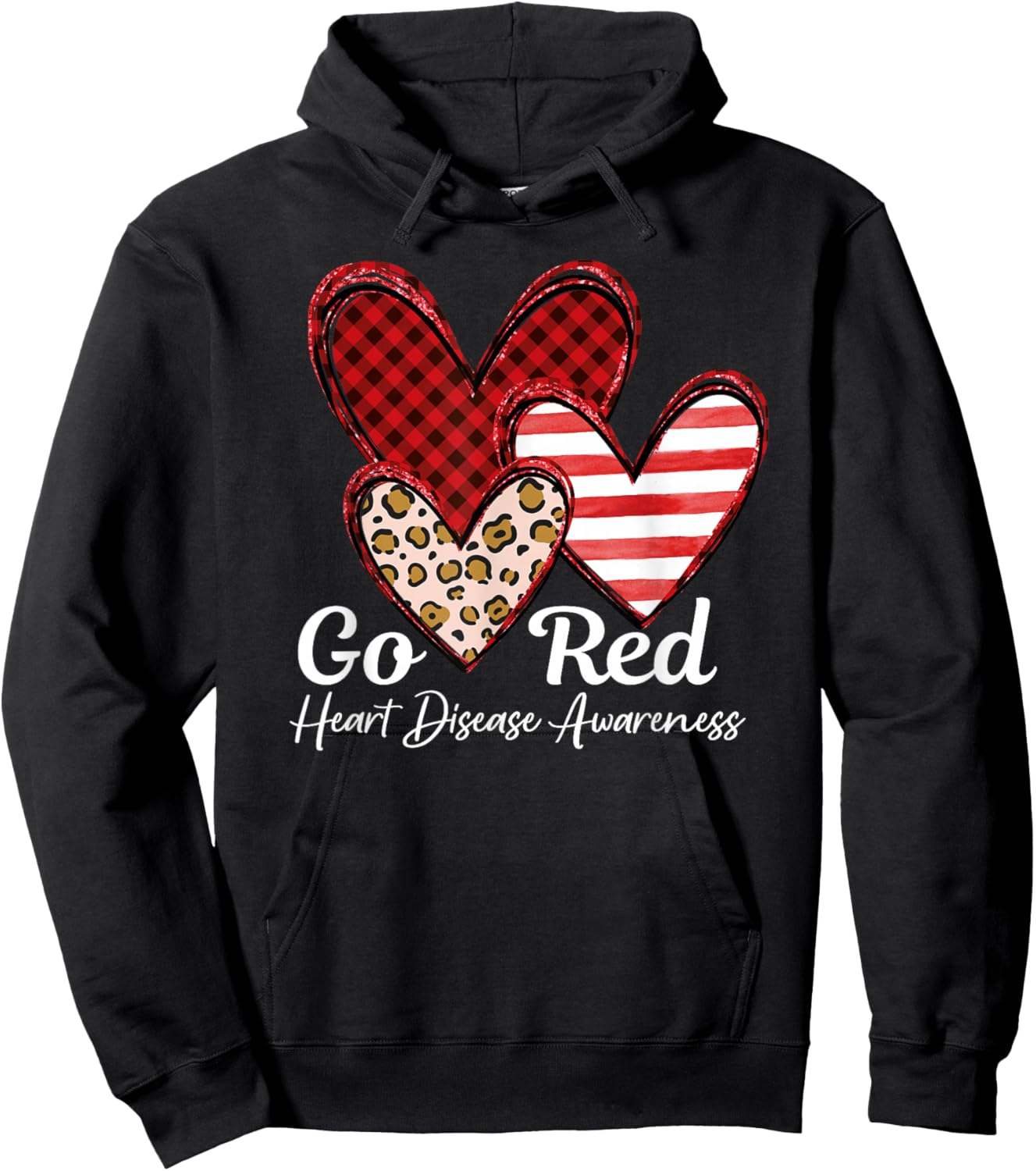 Go Red Heart Disease Awareness CHD February Wear Red Hoodie - Hoodie | Black
