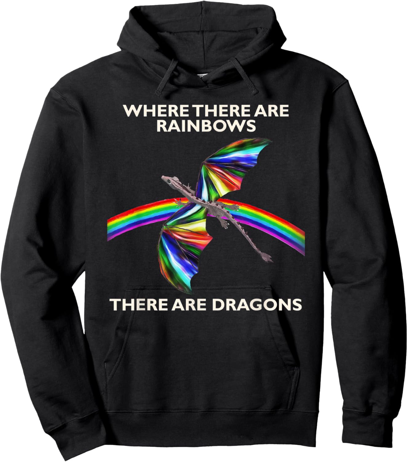 Rainbow Colors, Dragon Strength – Pride Hoodie - Hoodie | Black