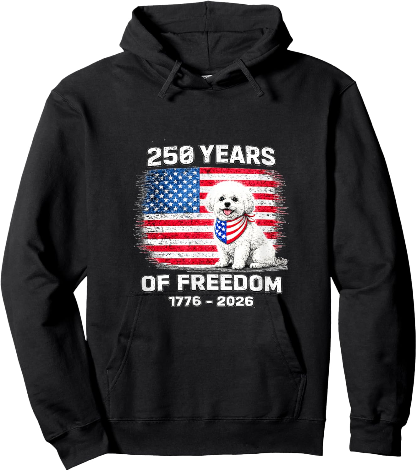 250 Years America Anniversary Bichon Frise 250th Anniversary Hoodie - Hoodie | Black