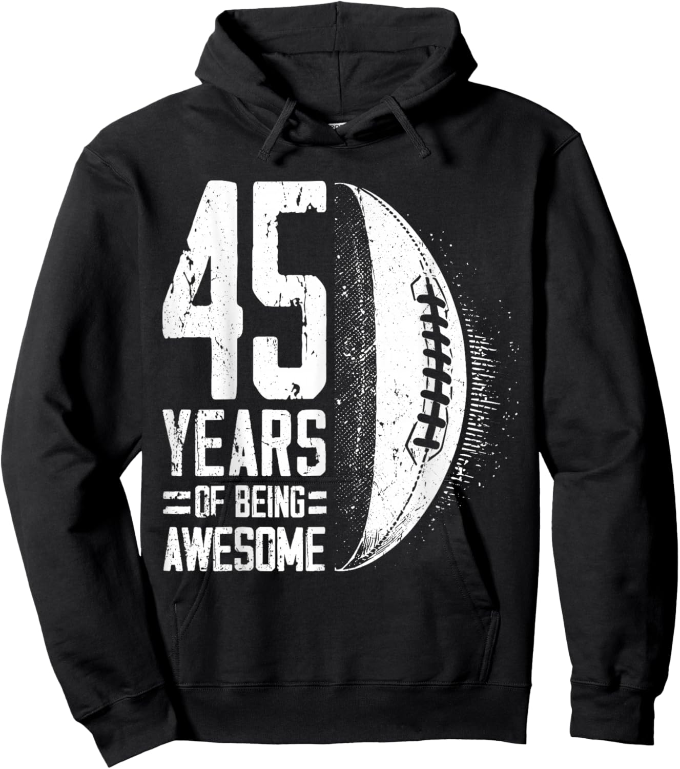 45th Birthday Rugby Player 45 Years Old Man Woman Hoodie - Hoodie | Black