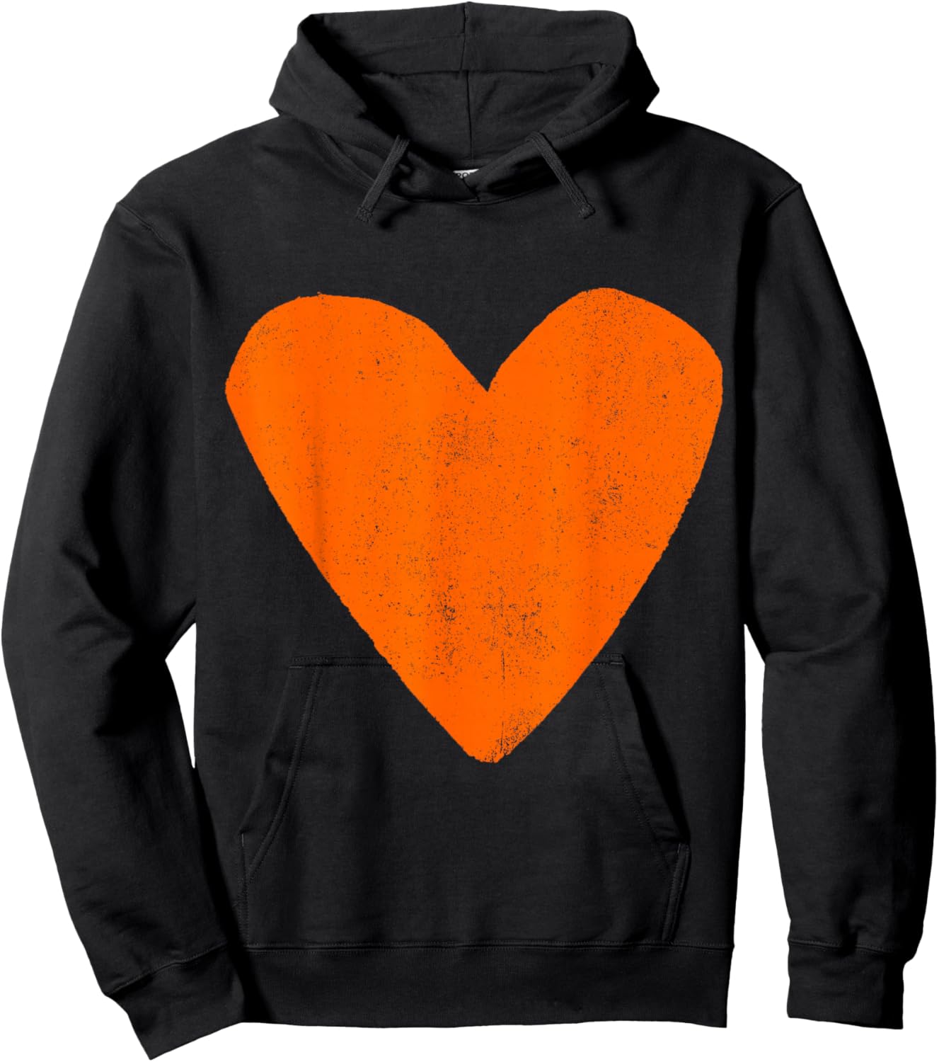 Love Heart Burnt Orange Color Gray Hoodie - Hoodie | Black