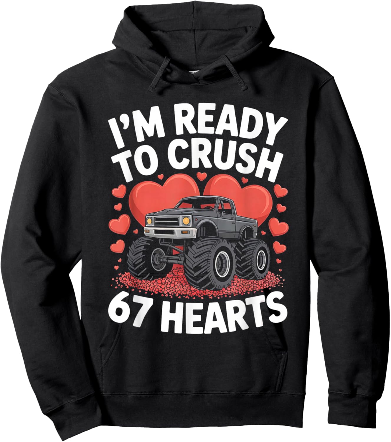 67 Six Seven Crush Valentine's Day Truck 6 7 Meme Boys Hoodie - Hoodie | Black