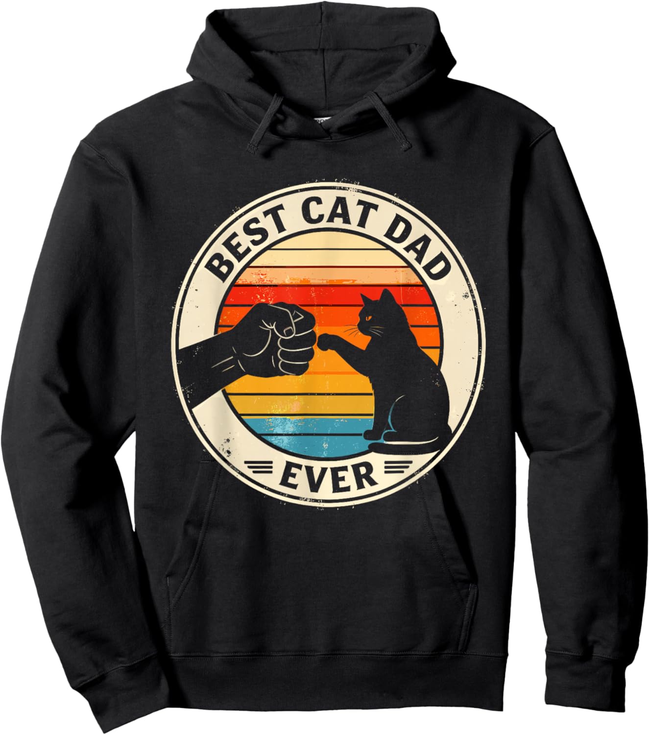 Retro Cat Dad Ever Cats Lovers , Women, and Kids Hoodie - Hoodie | Black