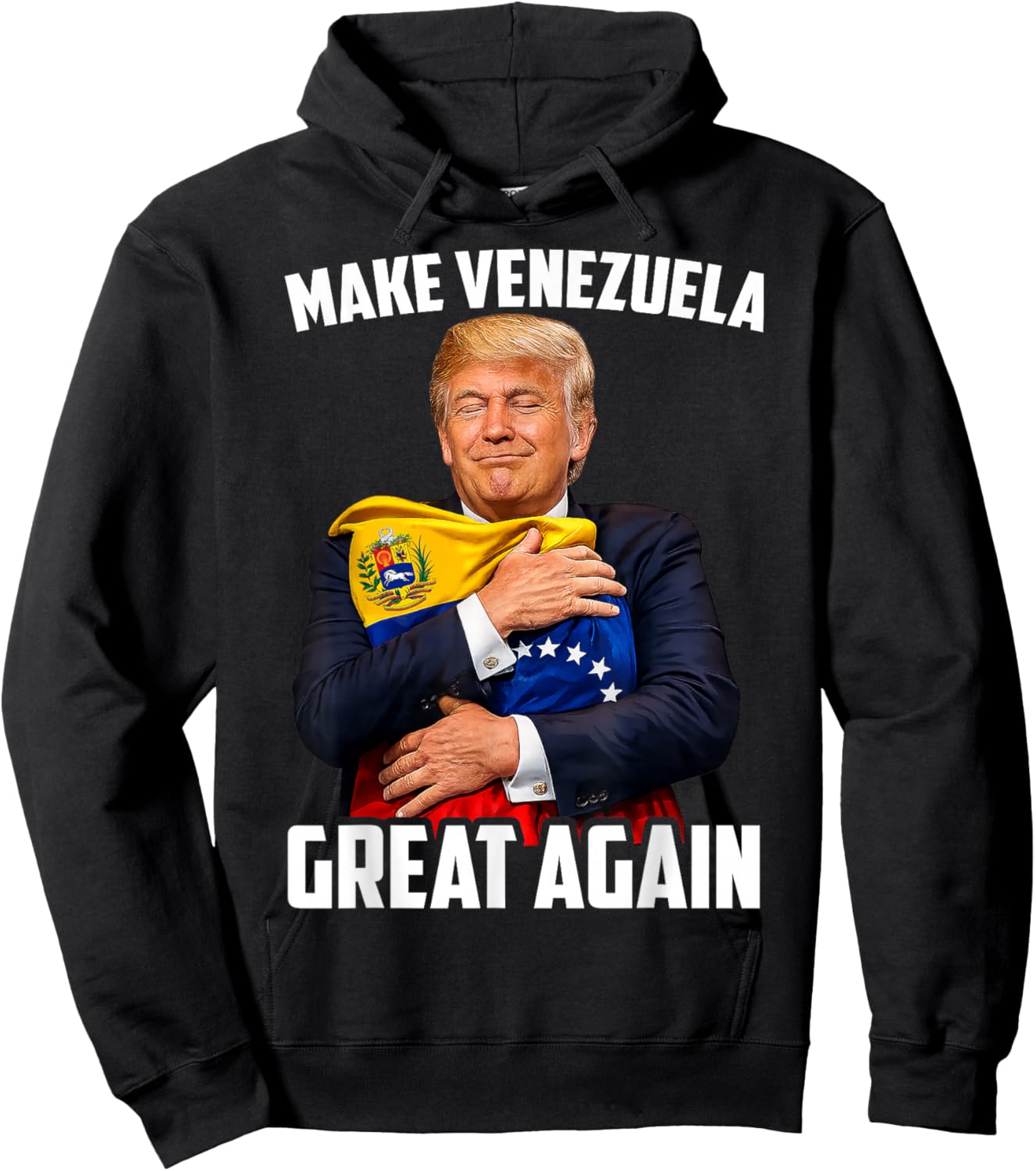American Venezuela Flag Support Freedom Equality Venezuelan Hoodie - Hoodie | Black