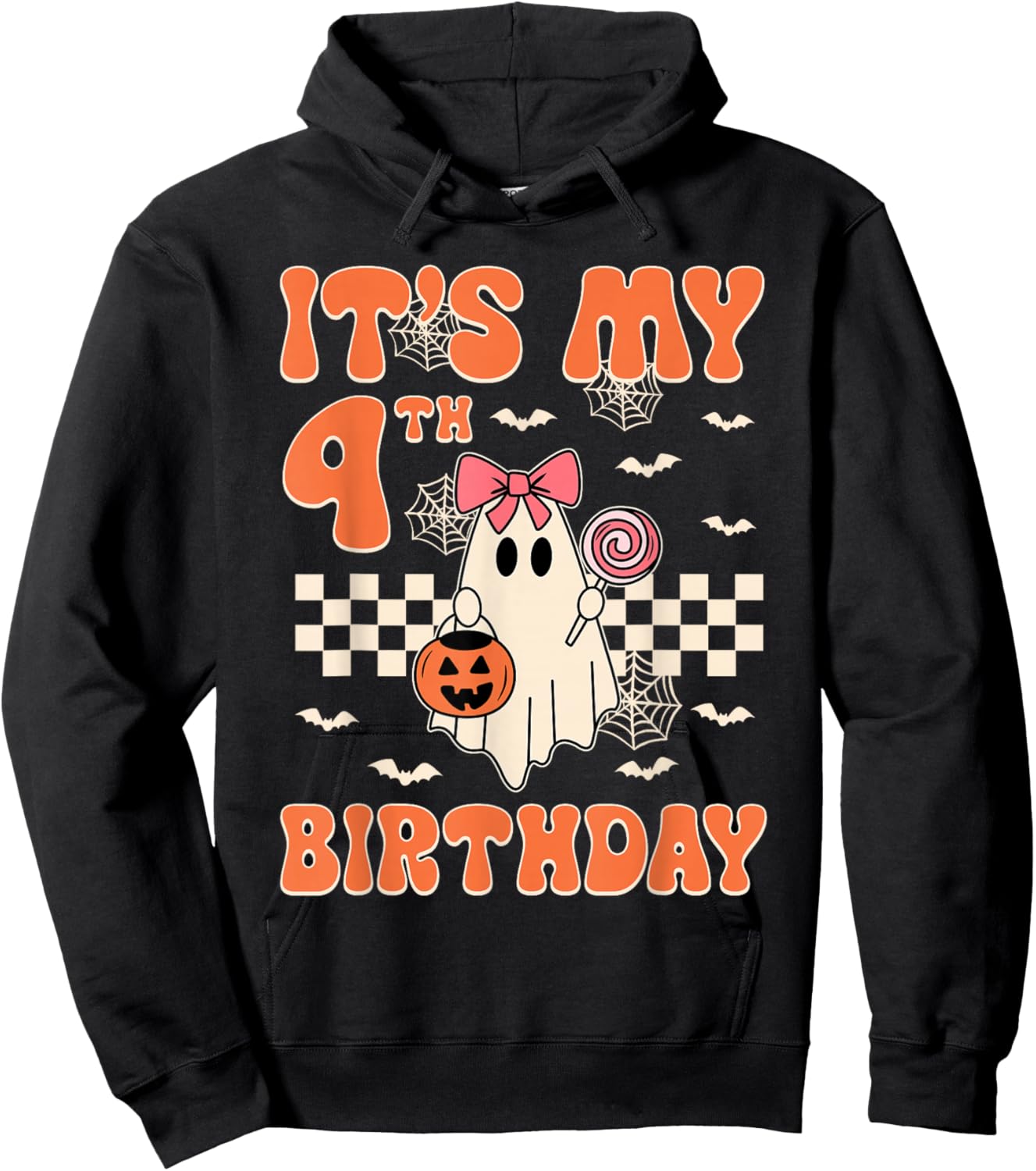 It's My 4th Birthday Halloween Ghost 4 Years Old Kids Girls Hoodie - Hoodie | Black
