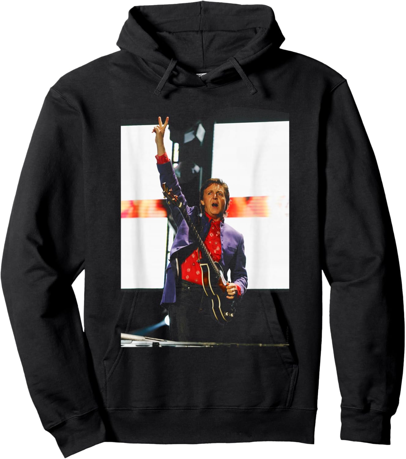 The Beatles Bass Player Paul McCartney Glasto Andy Willsher Hoodie - Hoodie | Black