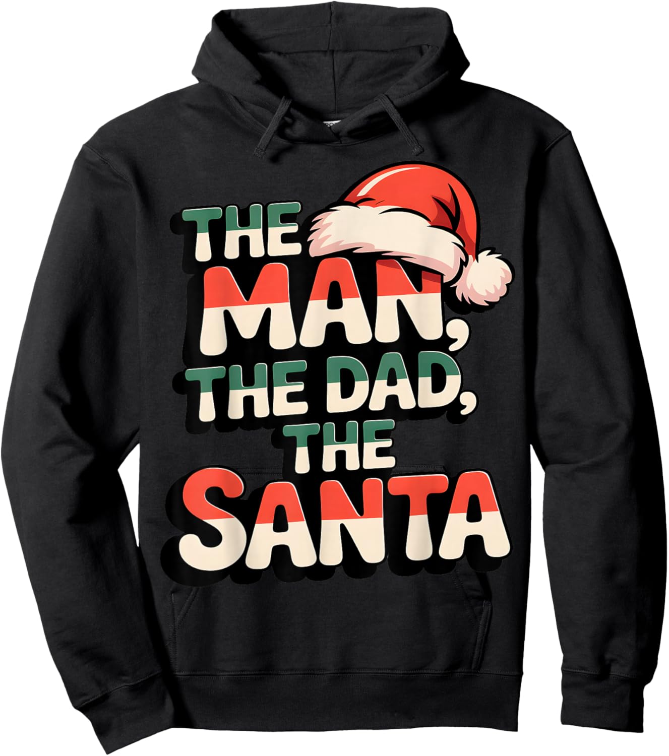 The Man The Dad The Santa Funny Christmas Hoodie - Hoodie | Black