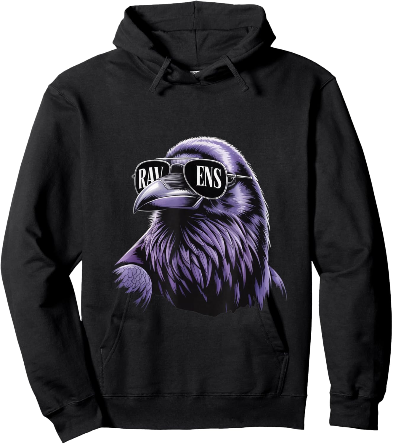 Cool Face Raven with Sunglasses Women and Men Maryland Pride Hoodie - Hoodie | Black