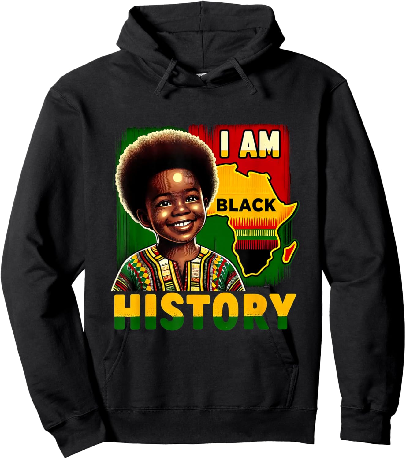 I Am Black History Month Youth Pride African Melanin Boy Hoodie - Hoodie | Black