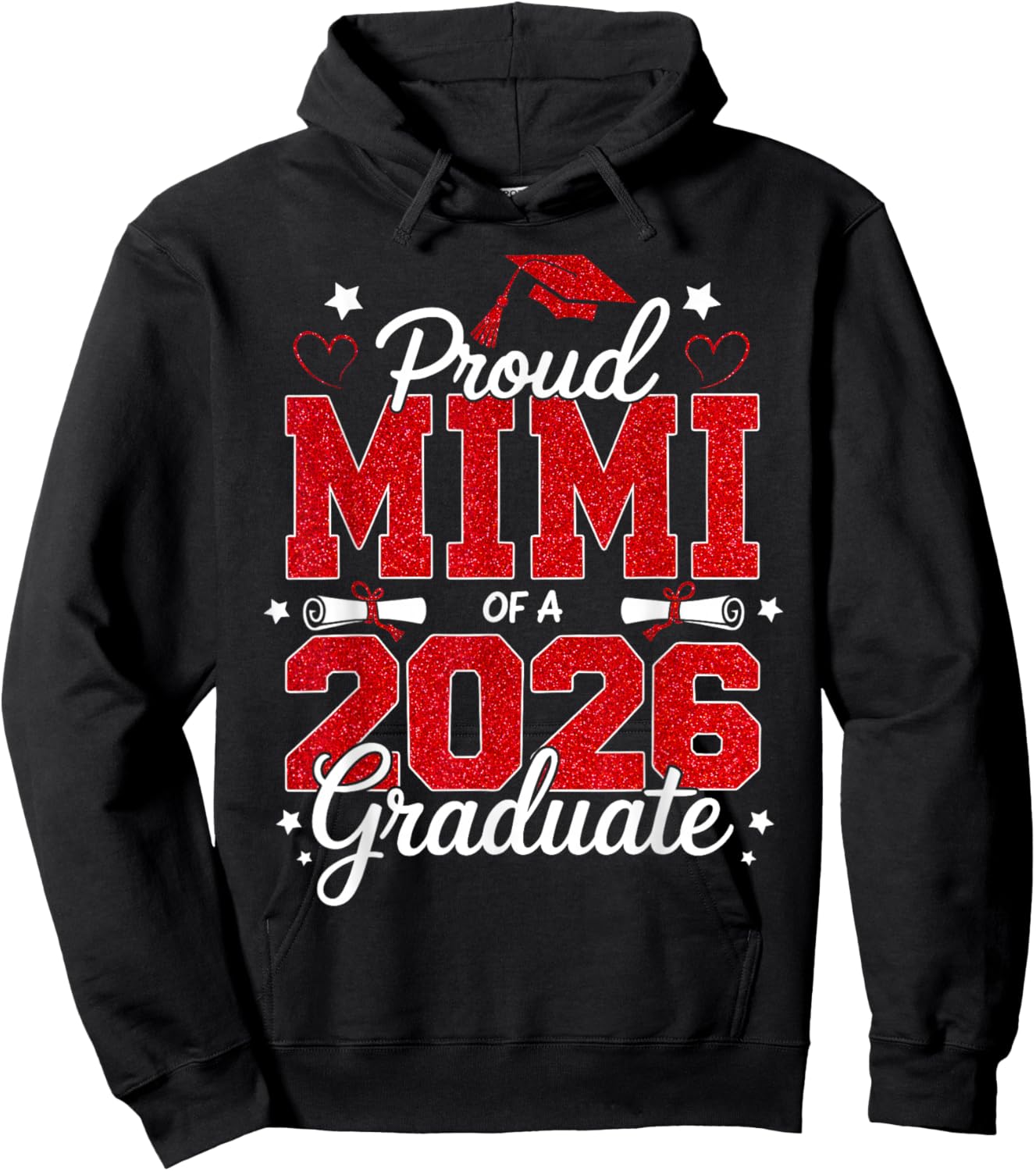 Proud Mimi of A 2026 Graduate Senior 2026 Family Matching Hoodie - Hoodie | Black