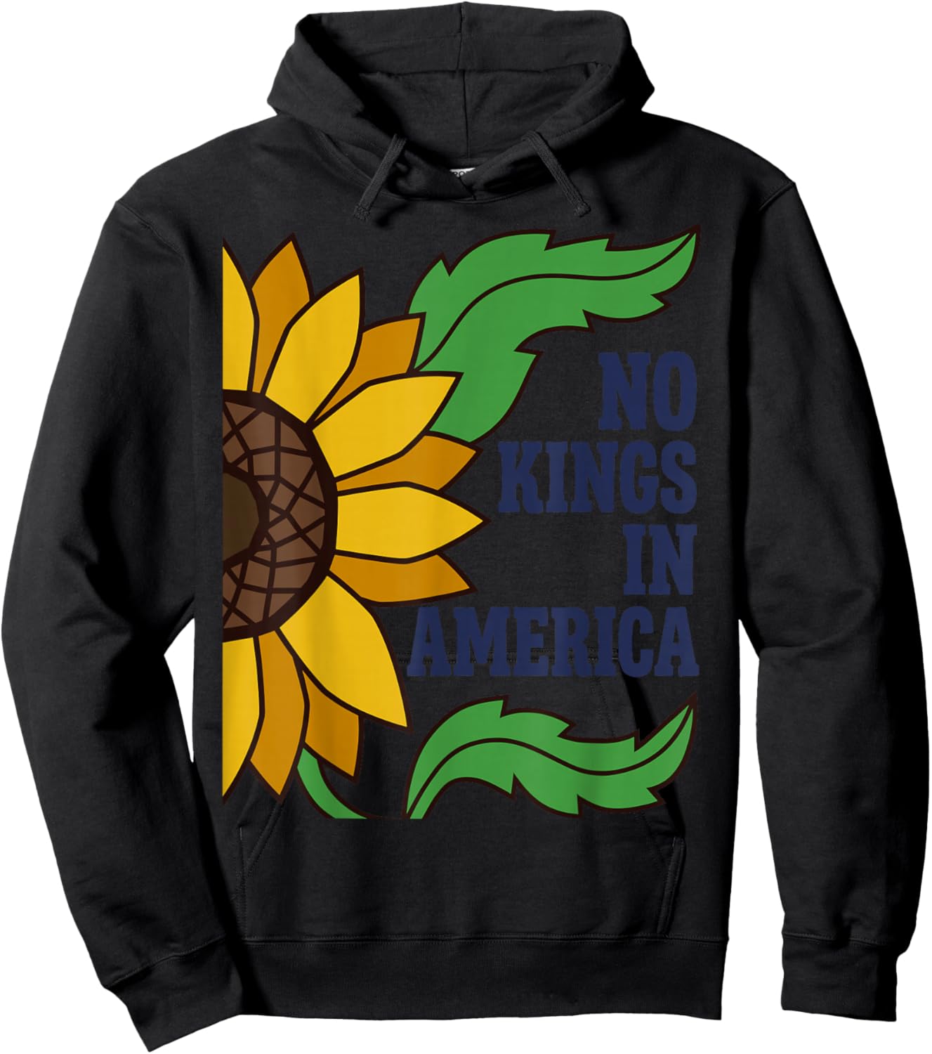 No Kings in America Sun Flower Hoodie - Hoodie | Black