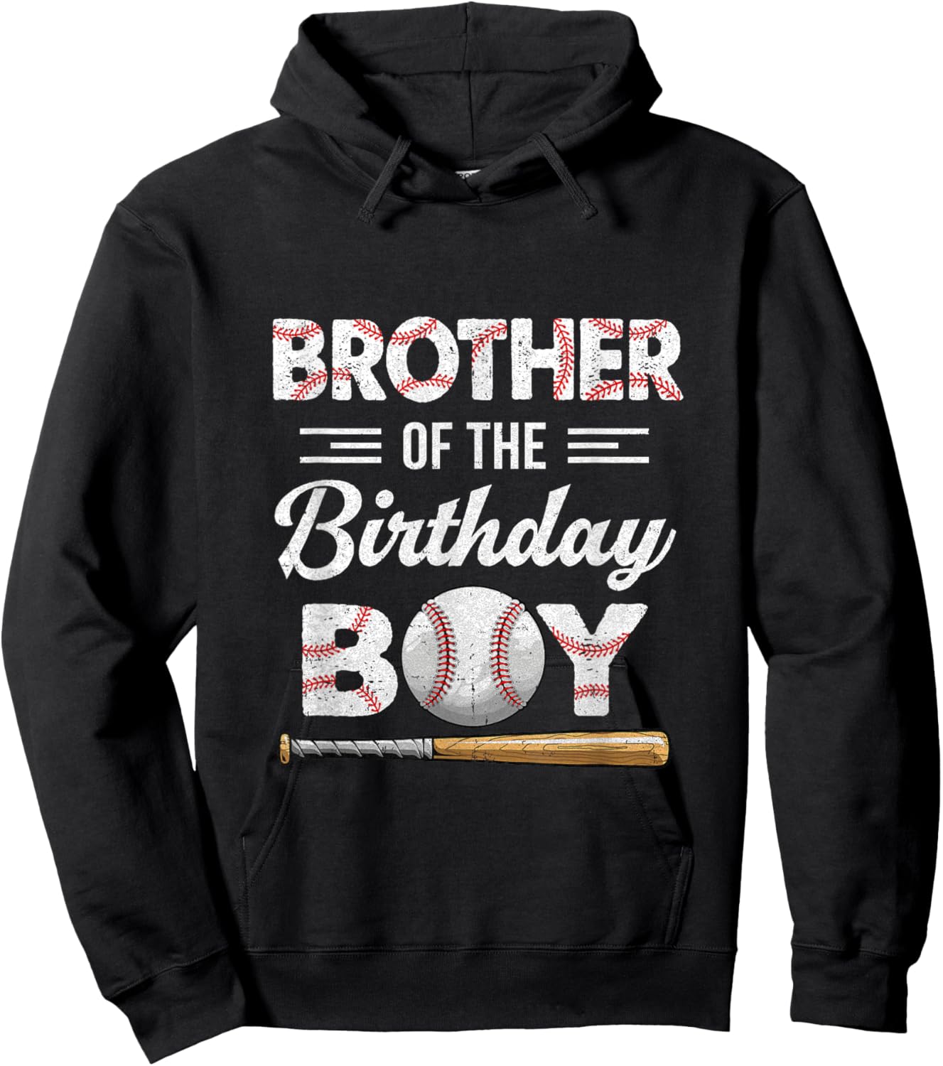 Brother of The Birthday Boy Baseball Matching Family Hoodie - Hoodie | Black