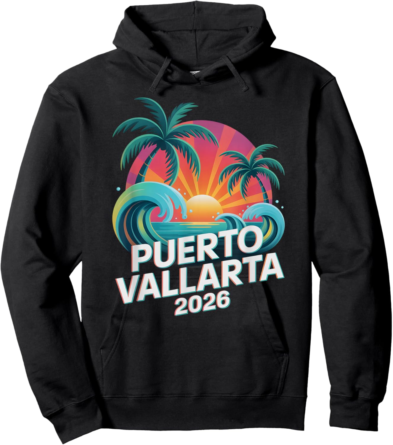 Vintage Puerto Vallarta 2026 Vacay Best Ever Vacation Hoodie - Hoodie | Black