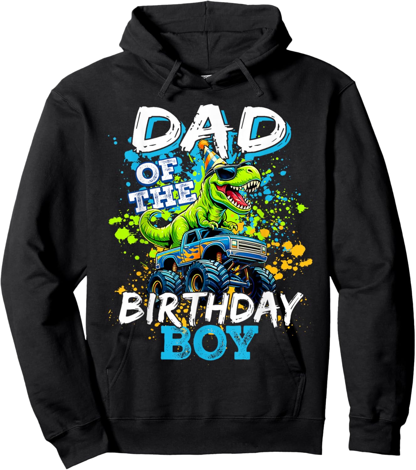 Dad of The Birthday Boy Dinosaur Hoodie - Hoodie | Black