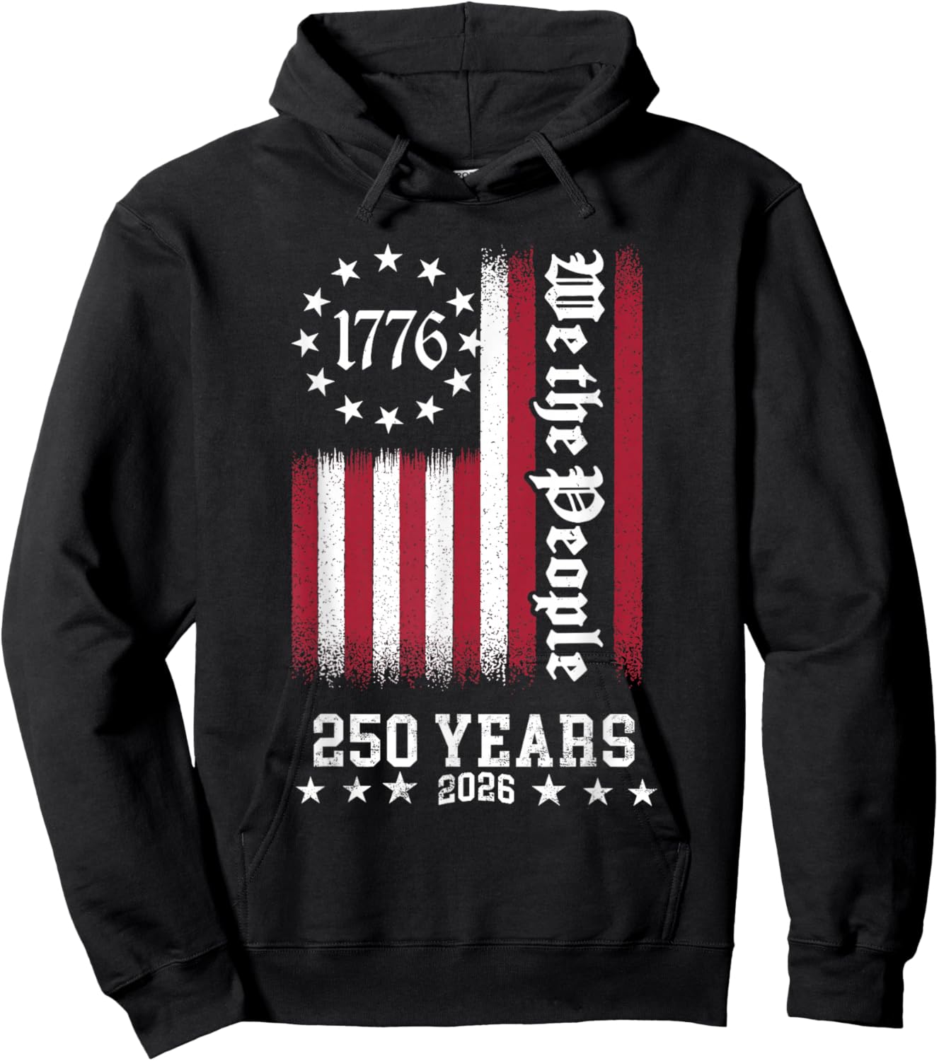 Vintage USA Flag 250th Anniversary Independence Day Freedom Hoodie - Hoodie | Black