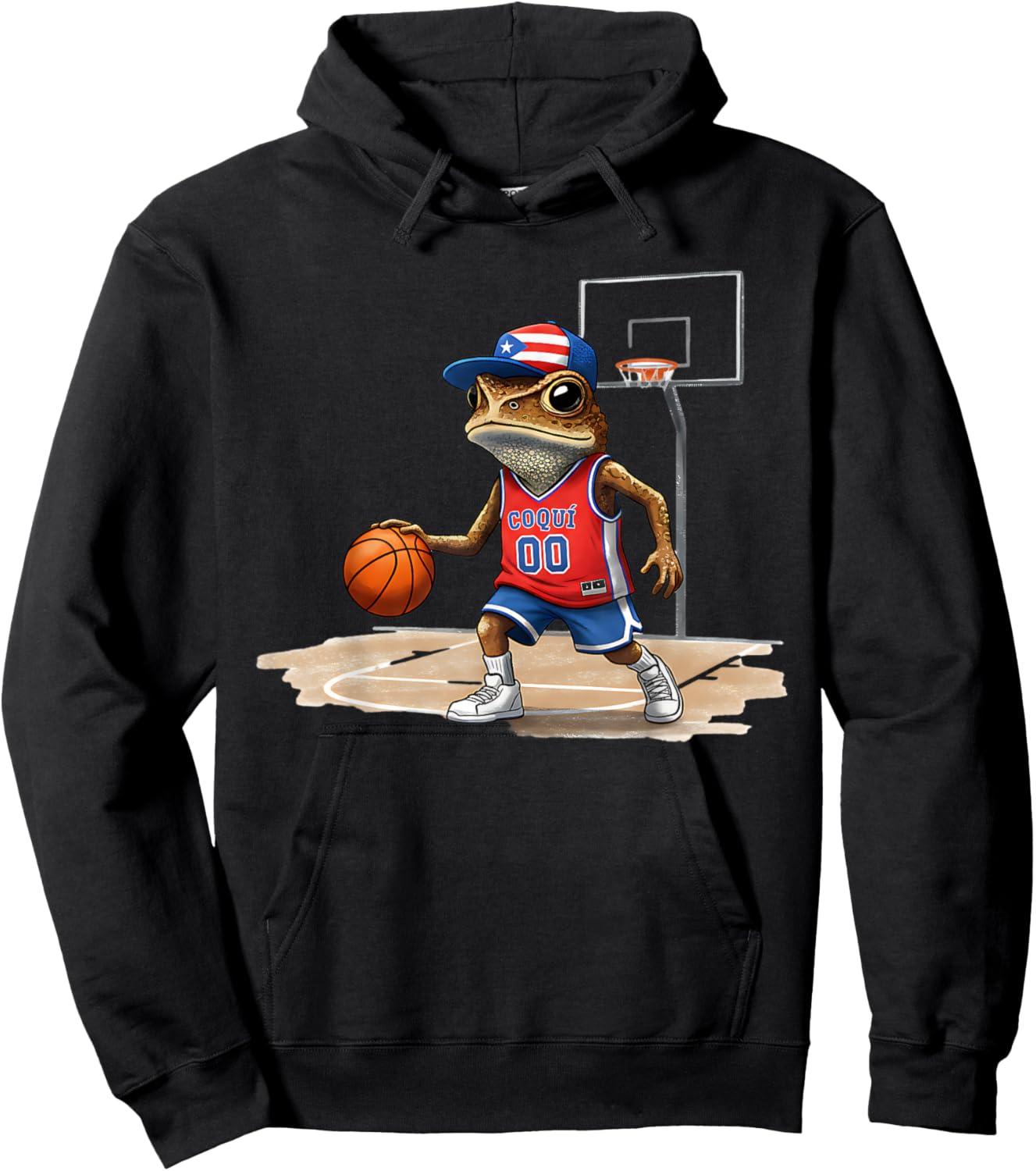 Puerto Rico Patriotic Flag Boricua Fun Basketball Hoodie - Hoodie | Black