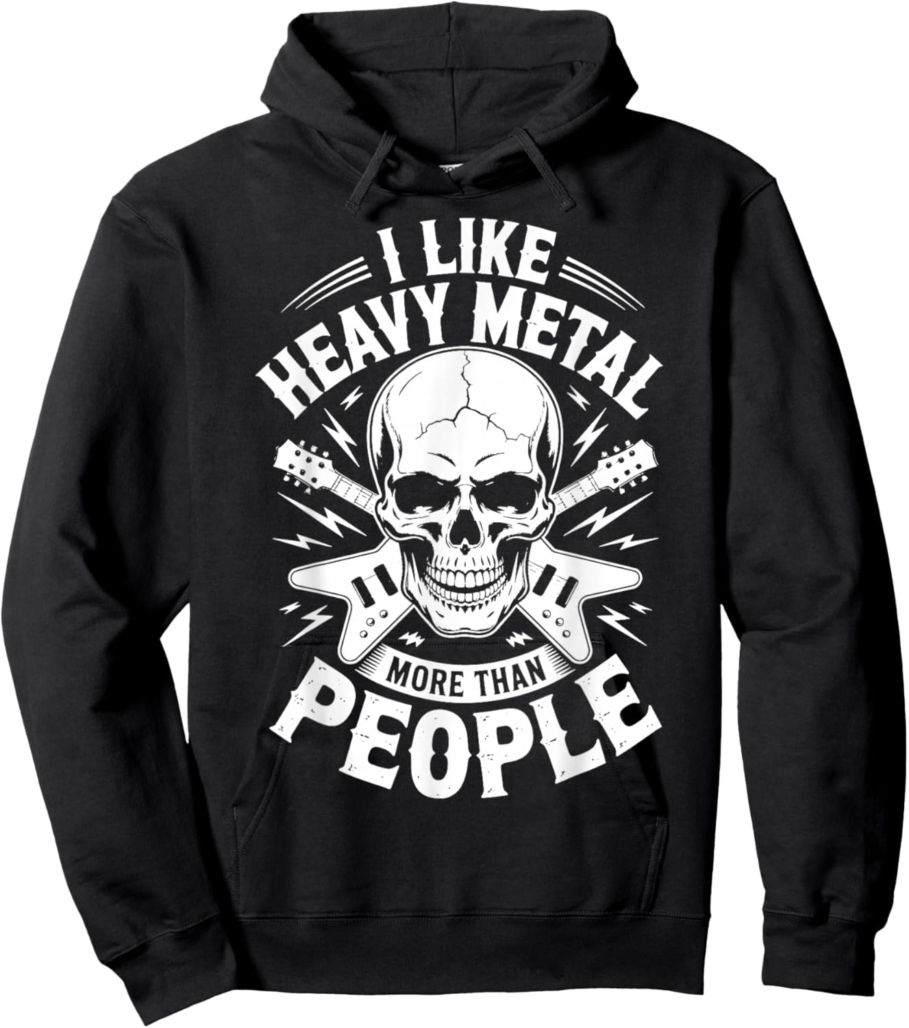 I Like Heavy Metal More Than People Hoodie - Hoodie | Black