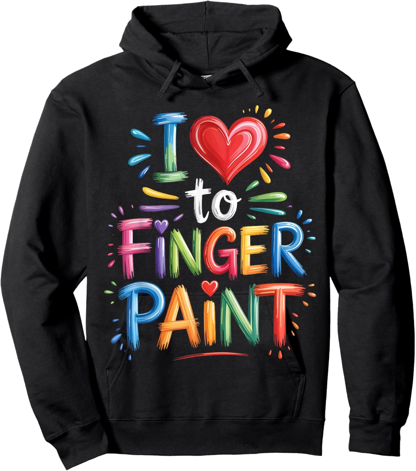 I Love to Finger Paint Couples Art Teacher Finger Painting Hoodie - Hoodie | Black