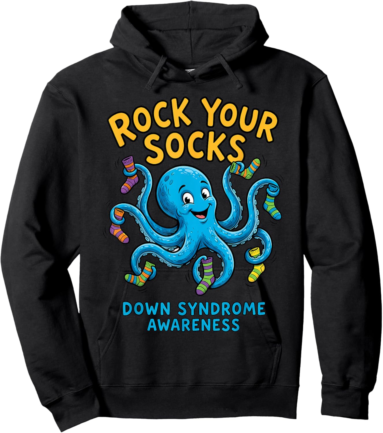 Rock Your Socks Support Awareness World Down Syndrome Day Hoodie - Hoodie | Black