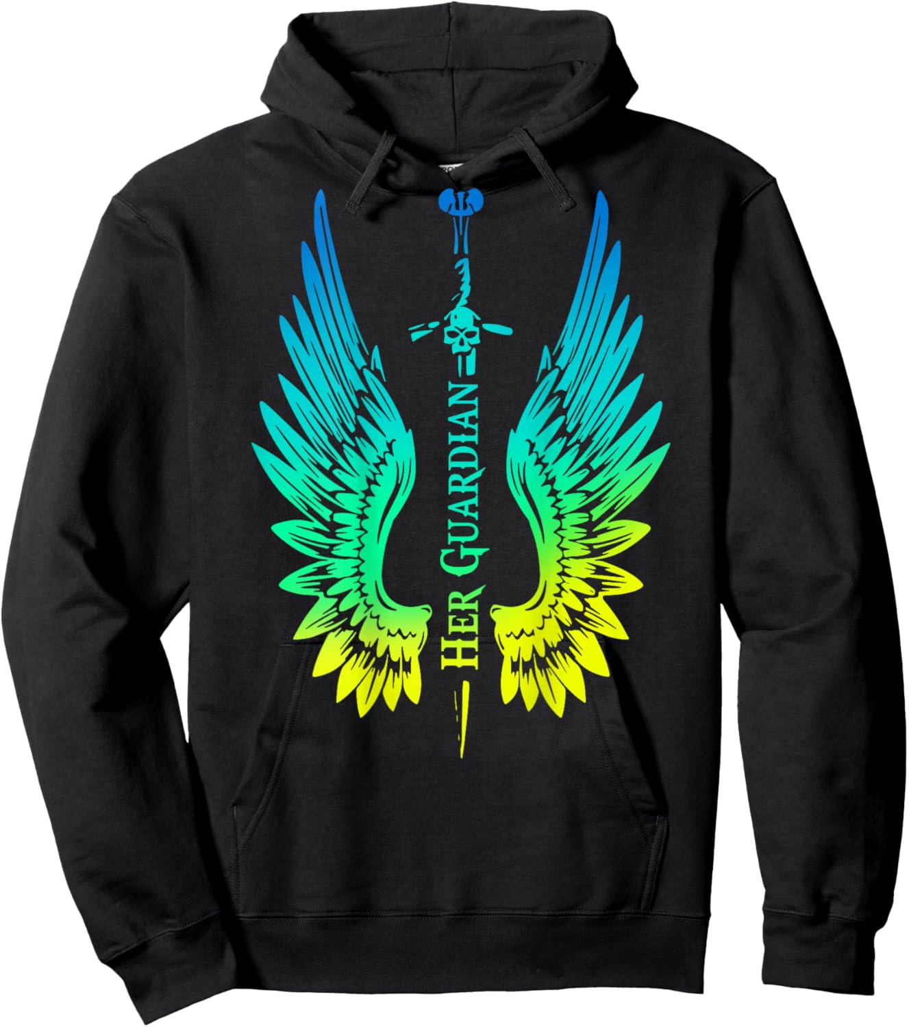 His Angel her Guardian Matching Couple Hoodie - Hoodie | Black