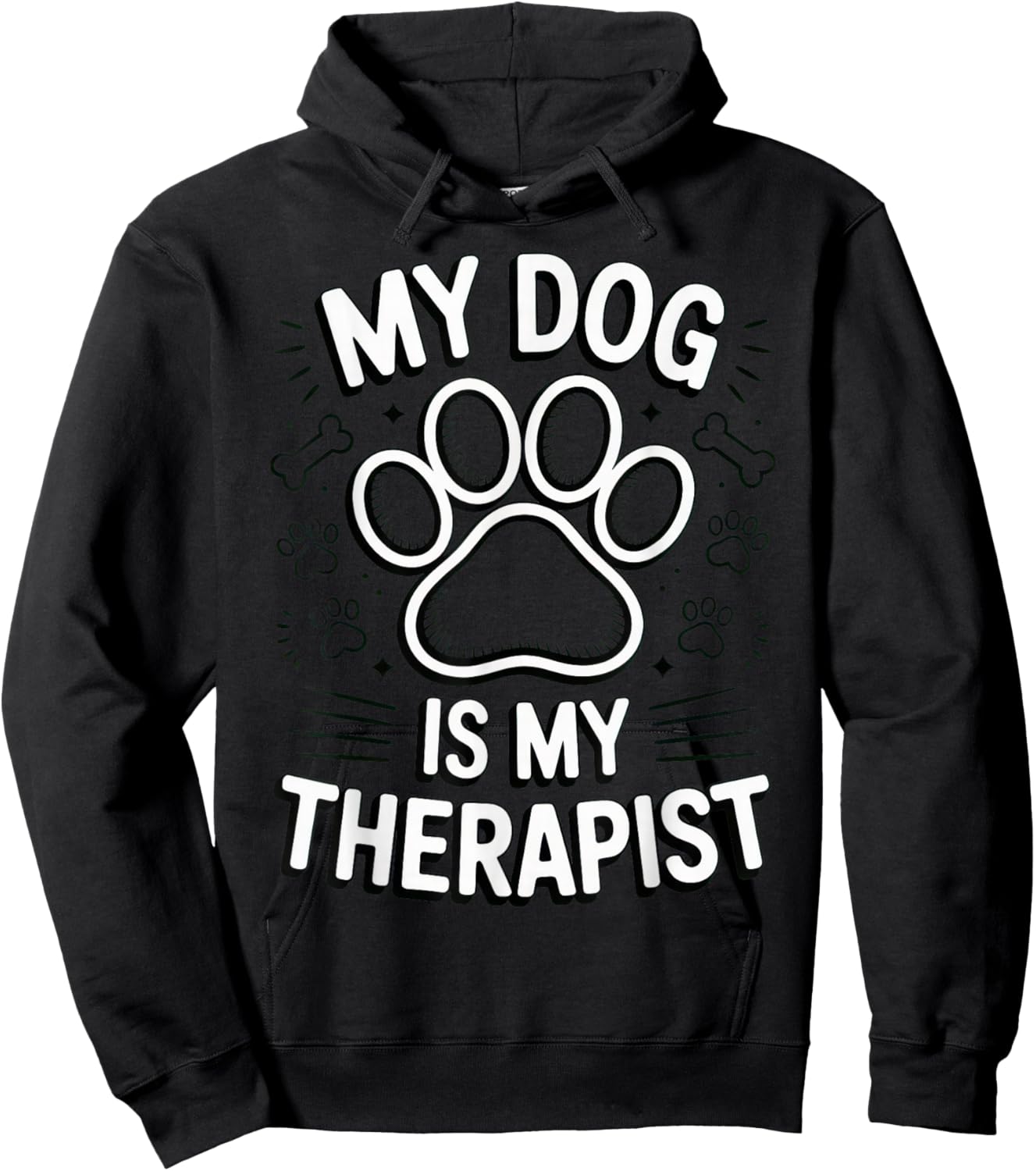 My Dog is My Therapist Funny Dog Lover Hoodie - Hoodie | Black
