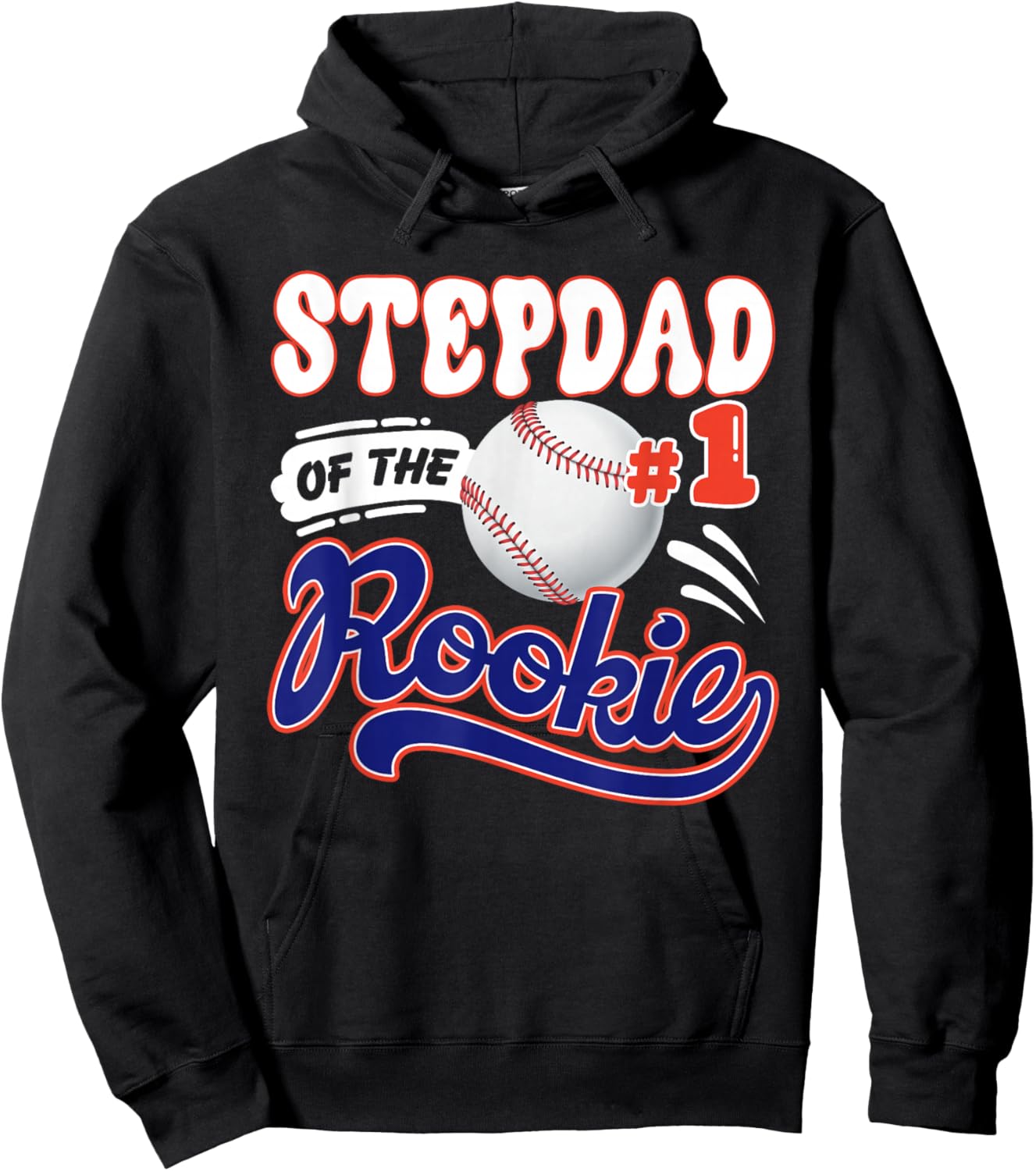 Stepdad Rookie of Year 1st Birthday Baseball Theme Matching Hoodie - Hoodie | Black