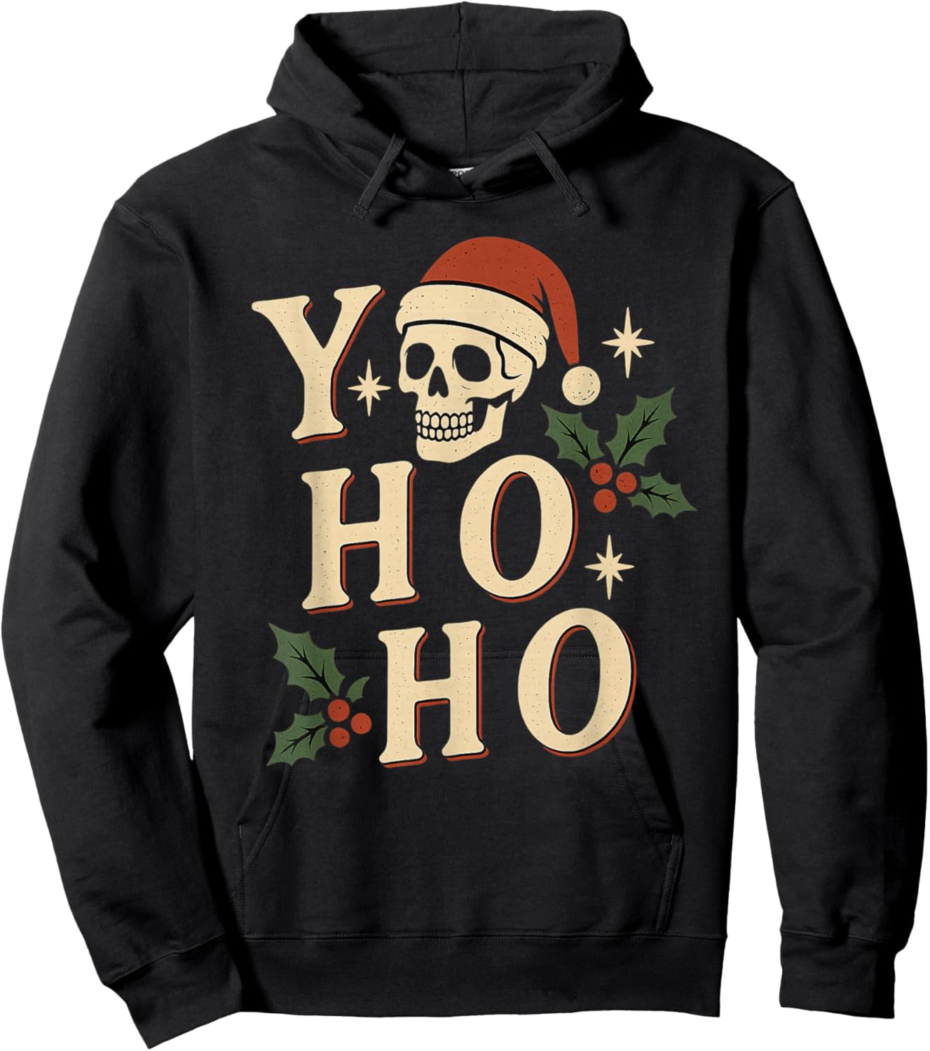 Yo-Ho-Ho Christmas Apparel Funny Pirate Hoodie - Hoodie | Black