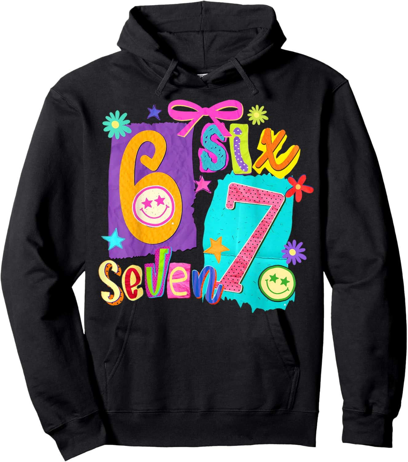 Six Seven 67 Team Sports Funny Meme 67 6 7 Trend Men Women Hoodie - Hoodie | Black