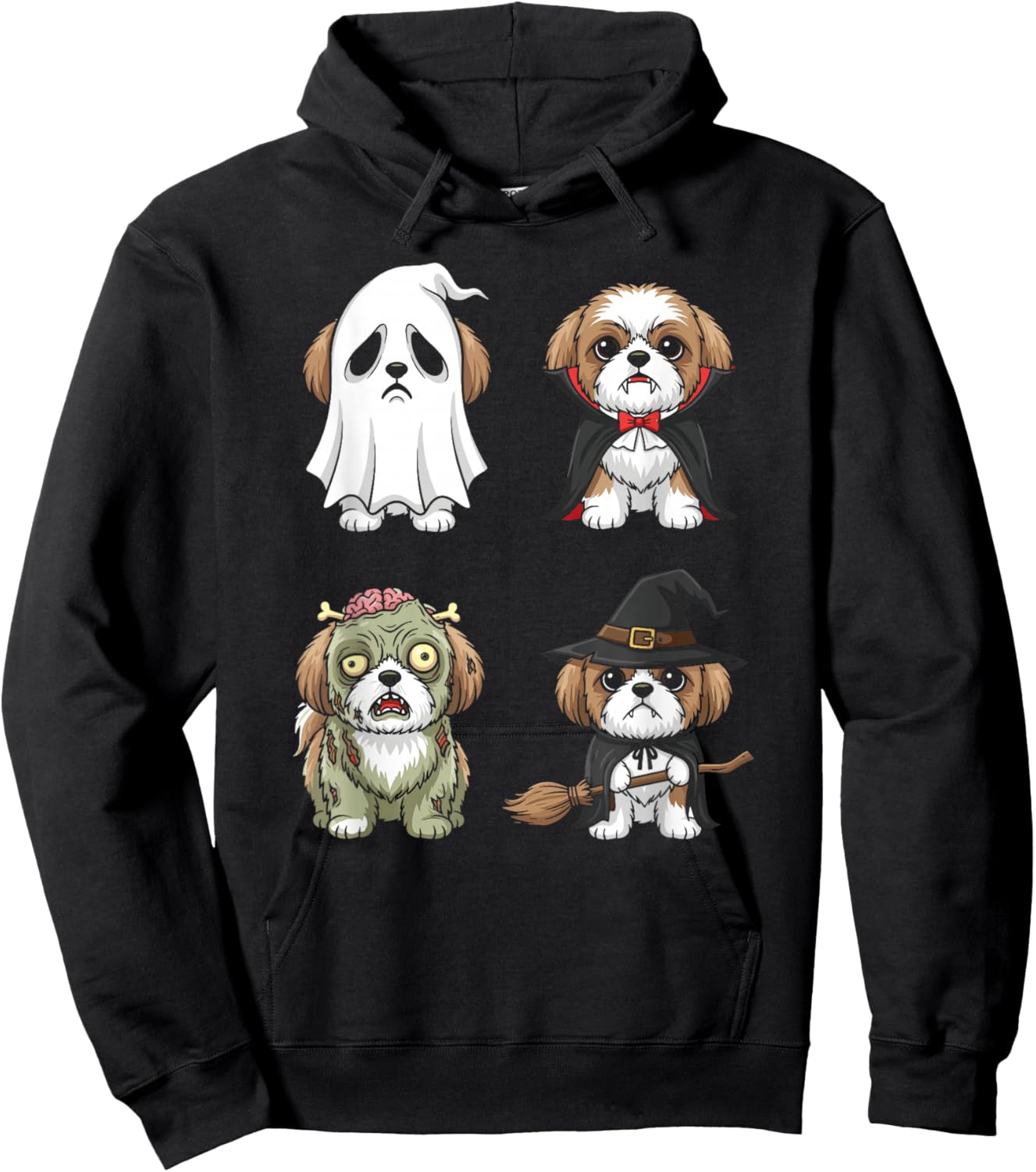 Halloween Dog Costumes Graphic Ghost Vampire Zombie Witch Hoodie - Hoodie | Black
