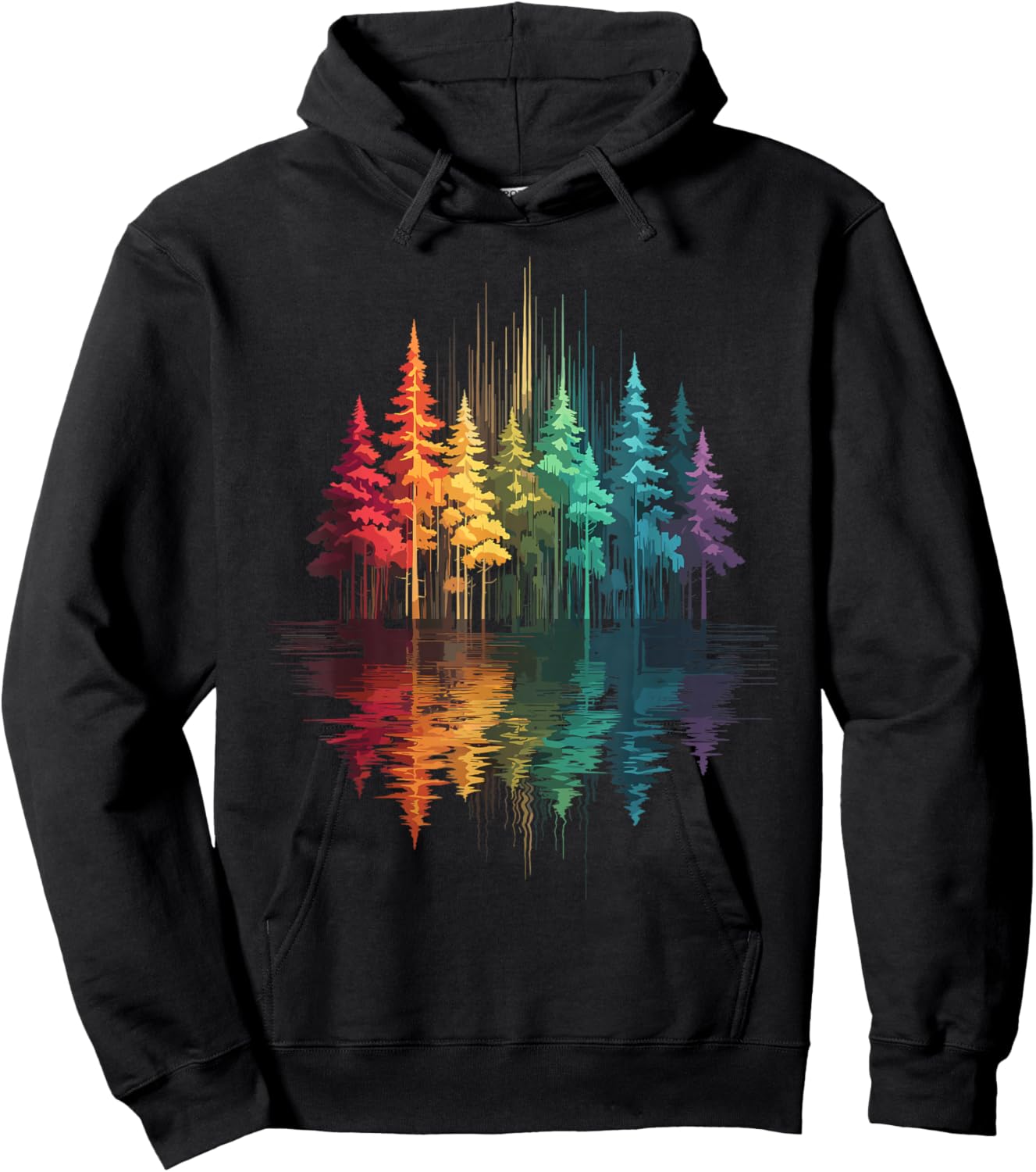Trees & Nature Reflection, Outdoor, Forest & Wildlife Hoodie - Hoodie | Black