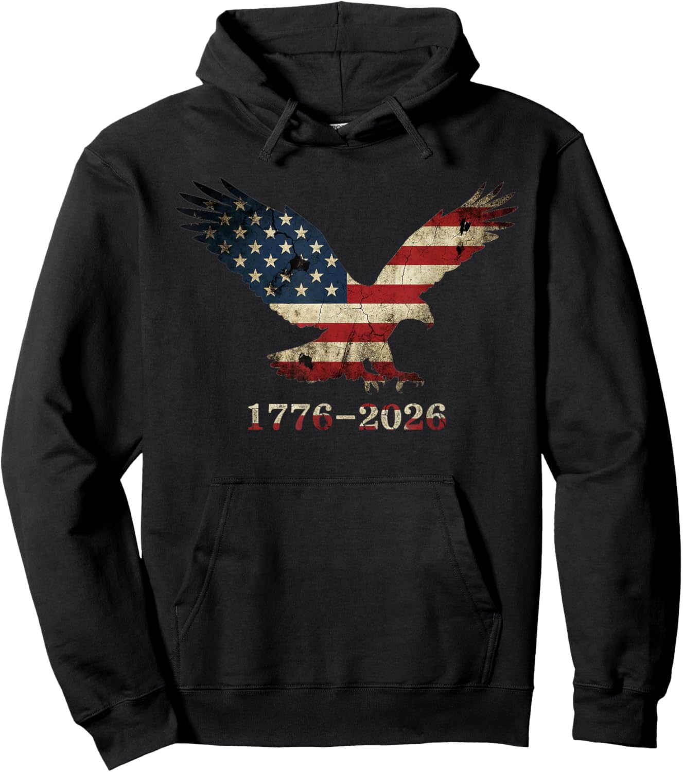 250 Years Patriotic Eagle American Flag Design Hoodie - Hoodie | Black