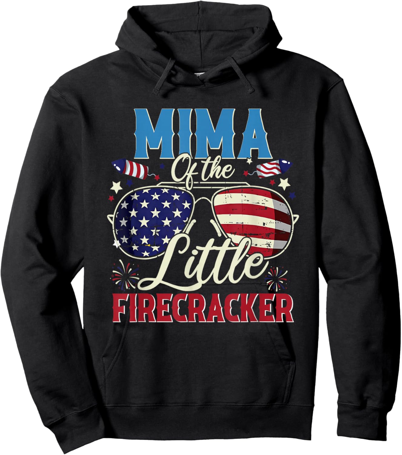 Mima of The Little Firecracker Fourth of July Birthday Hoodie - Hoodie | Black