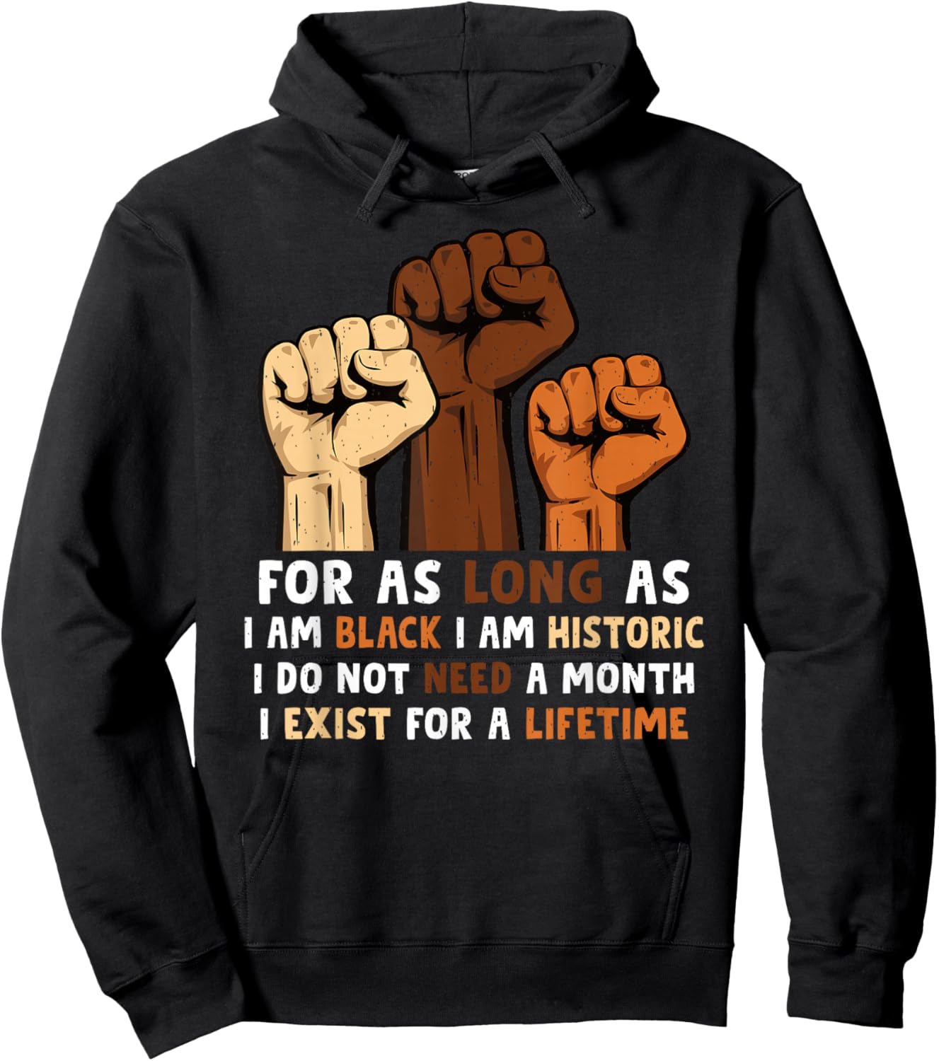 for As Long As Im Black Im Historic Black History Month Hoodie - Hoodie | Black