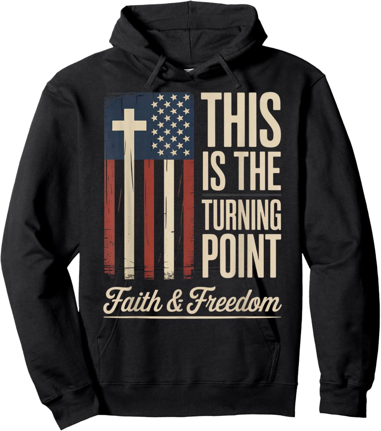 This is The Turning Point Patriotic Faith USA Hoodie - Hoodie | Black
