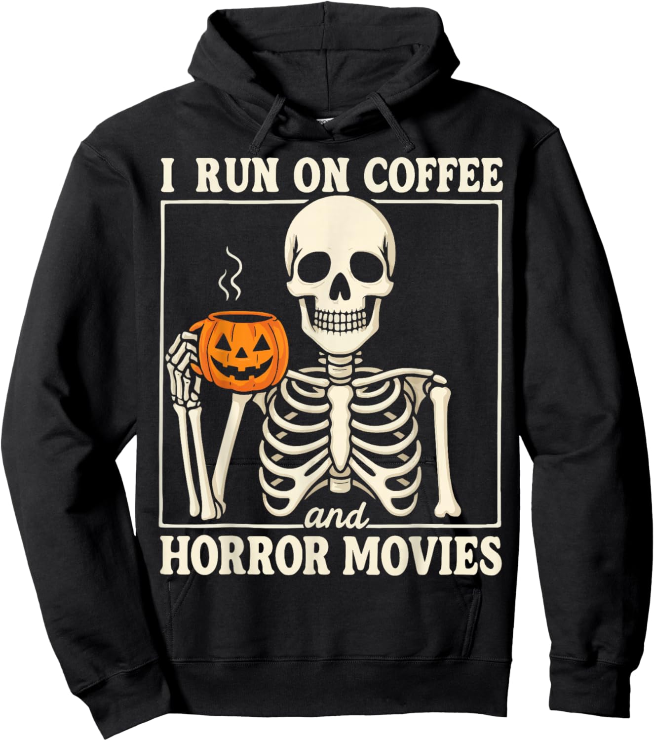 I Run On Coffee and Horror Movies Hoodie - Hoodie | Black