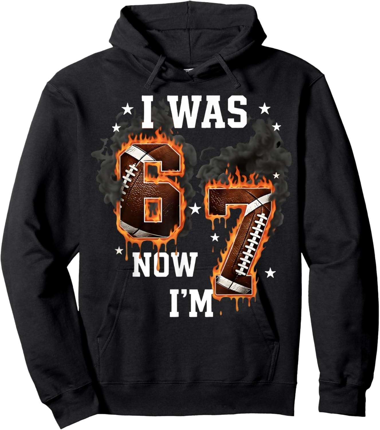 I was 6 Now I'm 7 Old Football Drip 7th Birthday Boy Hoodie - Hoodie | Black
