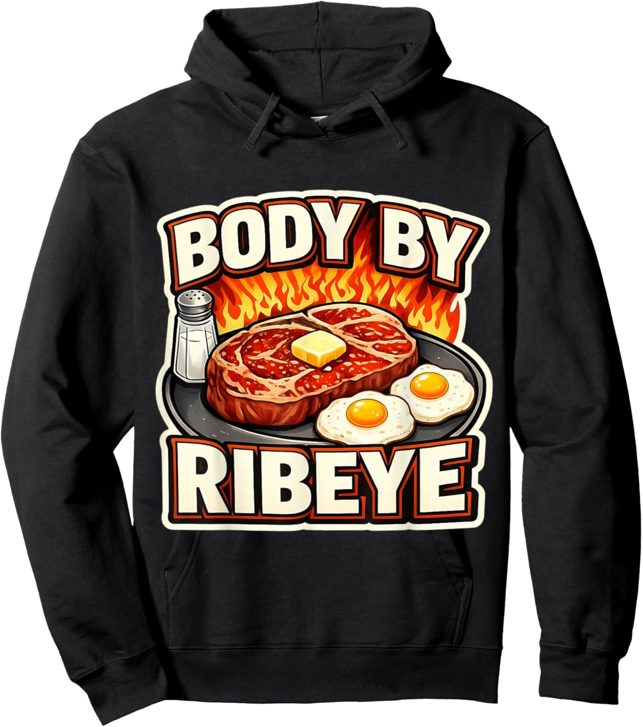 Body By Ribeye Carnivore Diet Keto Ketogenic Meat Lover Gym Hoodie - Hoodie | Black